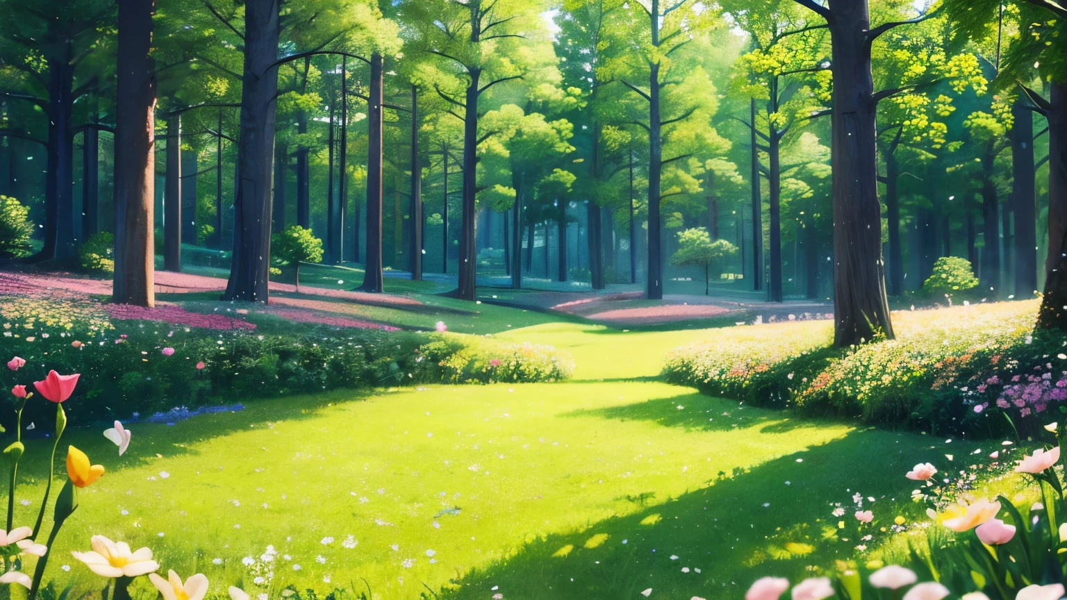 spring (season), flower, forest, background, high quality, beautifly, colors, extremely detailed, spring time