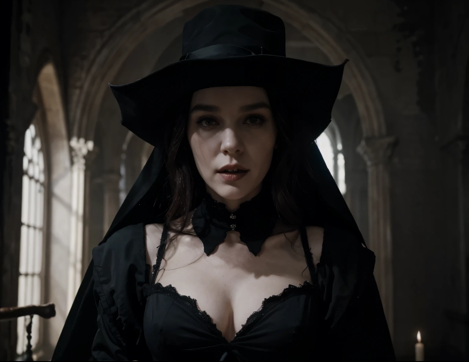 (best quality, highres, ultra-detailed, realistic:1.37), ((isabelle adjani in nosferatu)), horror 1920, nosferatu, style of nosferatu, nosferatu princess, horror film, vampire, screenshot from the nosferatu film, horror movie film still, vampire, horror”, horror ”, ((herzog's nosferatu)), very beautiful woman, 23 years old, tall and slender, height 170 cm, body measurements 90-60-90, ethereal beauty, intense gaze, whimsical atmosphere, (epic photorealistic), , a picture inspired by (nosferatu by herzog), gothic art, gothic!!, goth style, goth vibe, gothic style, gothic, gothic horror vibes, goth chic, gothic fashion, goth aesthetic, gothic aesthetic, dark and gothic, (photorealistic), gothic castle
