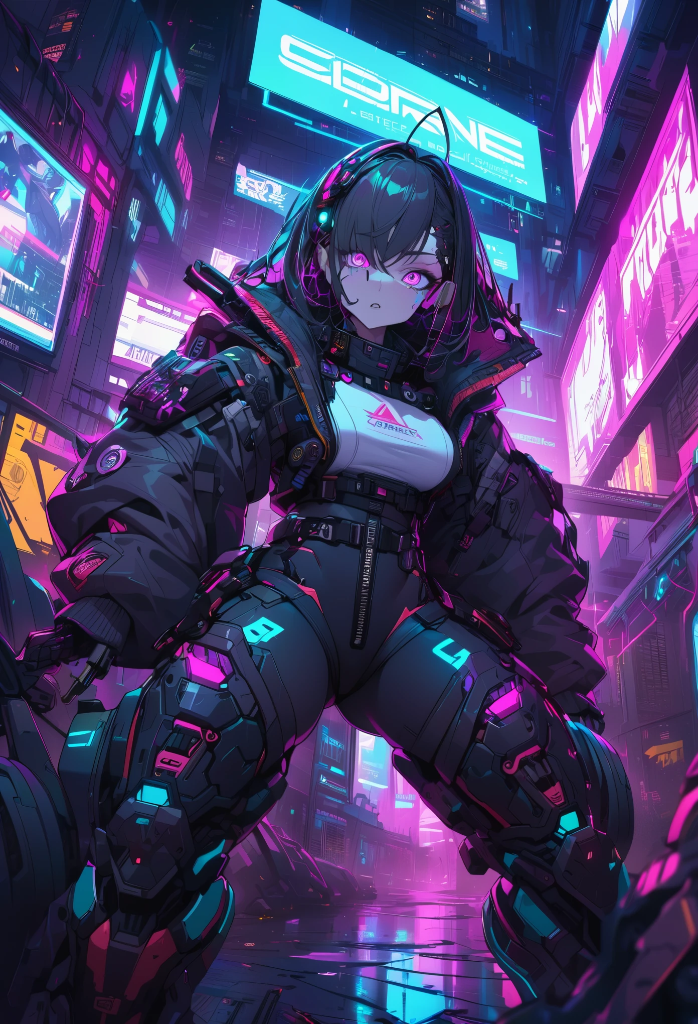 Ultra detailed, 4K, cyberpunk, military, psychotic, extreme cybernetics, insane, obsessed