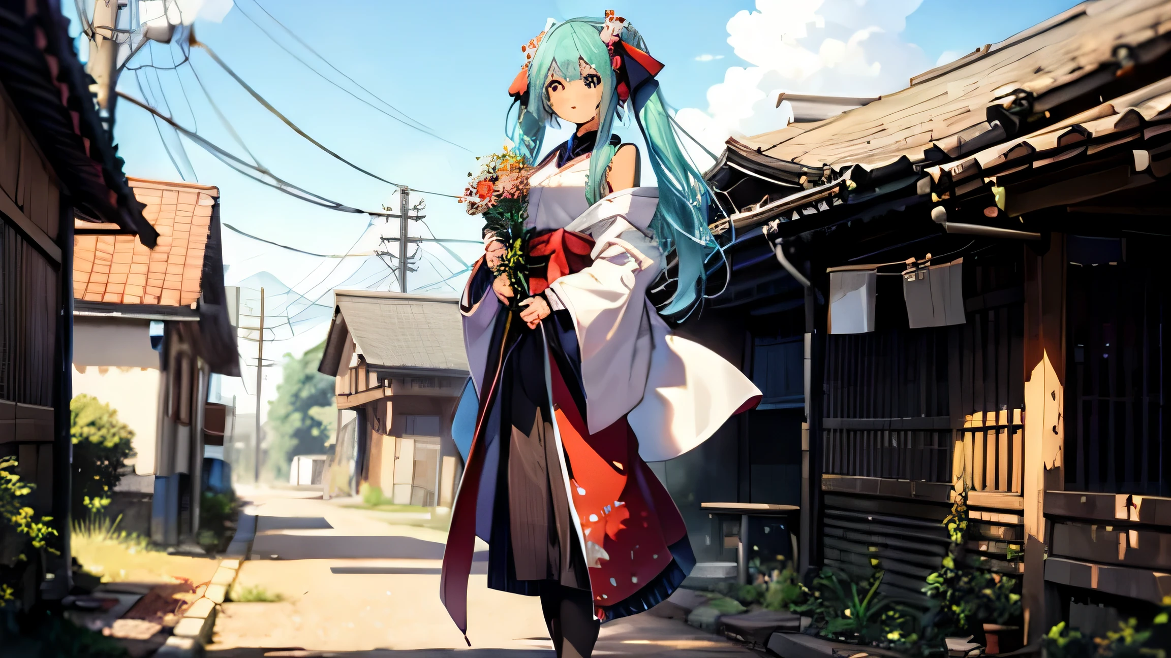 hatsune miku。shrine maiden