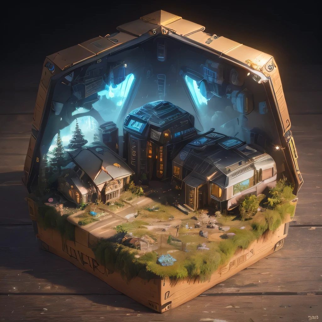 3598年Mars realistic model, (split ends, original photo, best quality, masterpiece:1.4),Steampunk Cyberpunk 6820 City,(CyberpunkMars light:1.3), Mars (related to land),(in a small nature box:1.3),Isometric, small nature, landscape on foundation,landscape,
