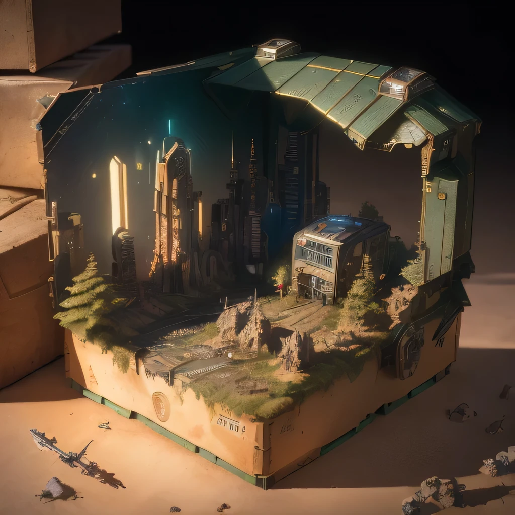 3598年Mars realistic model, (split ends, original photo, best quality, masterpiece:1.4),Steampunk Cyberpunk 6820 City,(CyberpunkMars light:1.3), Mars (related to land),(in a small nature box:1.3),Isometric, small nature, landscape on foundation,landscape,