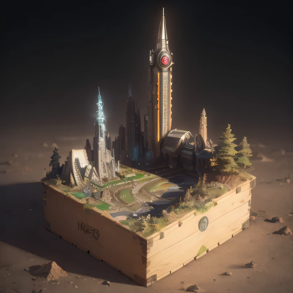 3598年Mars realistic model, (split ends, original photo, best quality, masterpiece:1.4),Steampunk Cyberpunk 6820 City,(CyberpunkMars light:1.3), Mars (related to land),(in a small nature box:1.3),Isometric, small nature, landscape on foundation,landscape,