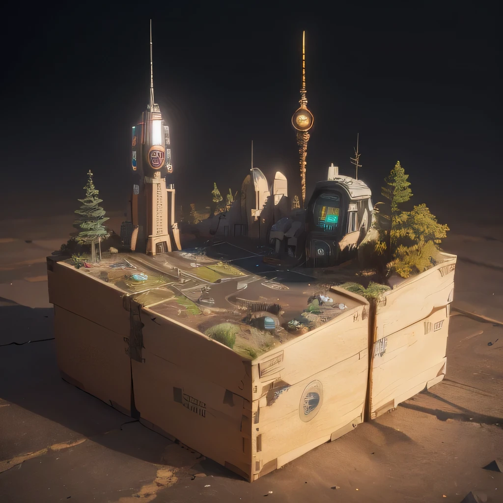 3598年Mars realistic model, (split ends, original photo, best quality, masterpiece:1.4),Steampunk Cyberpunk 6820 City,(CyberpunkMars light:1.3), Mars (related to land),(in a small nature box:1.3),Isometric, small nature, landscape on foundation,landscape,