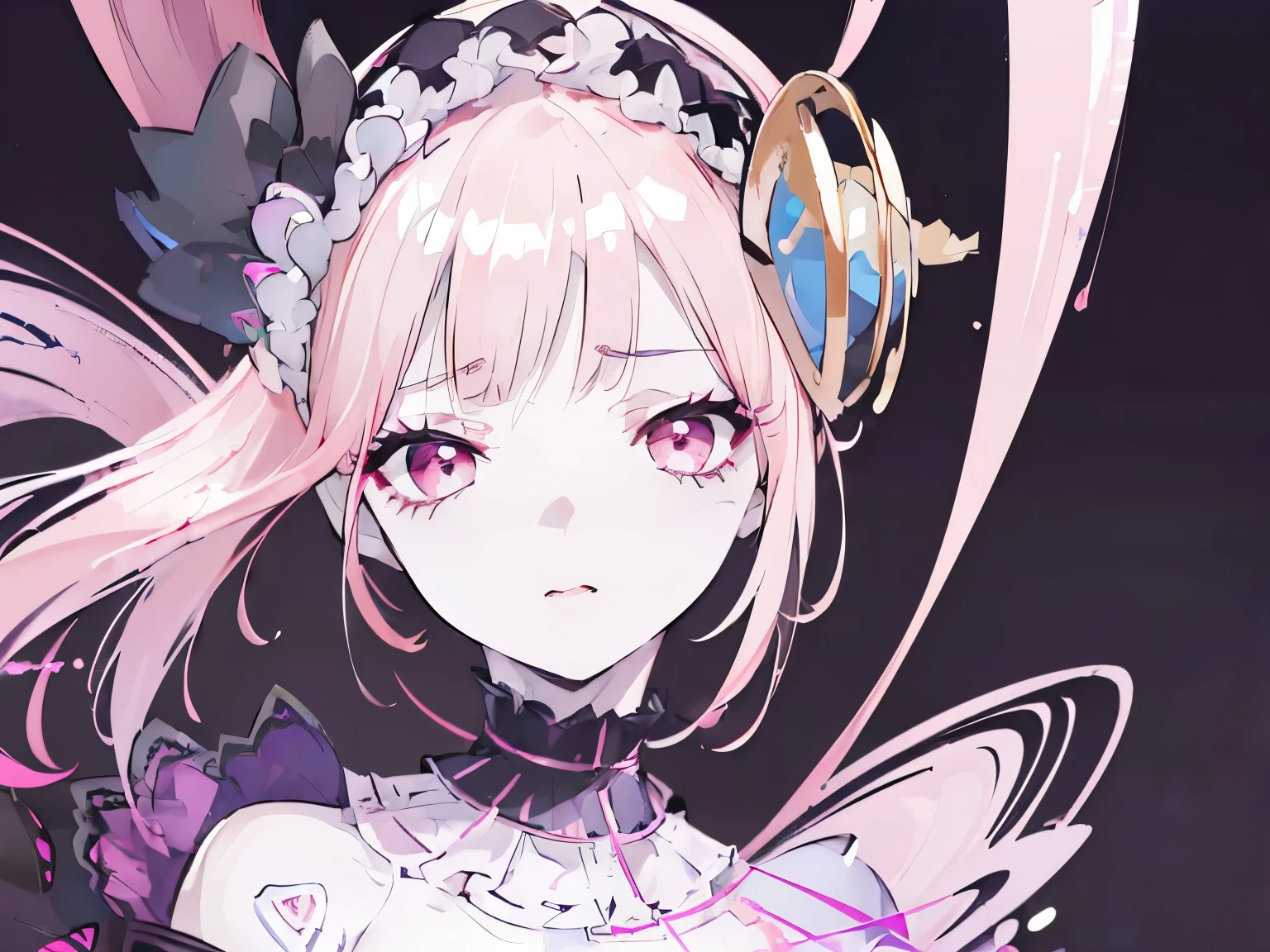 (masterpiece, absurd quality, best quality, official art, beautiful and aesthetic:1.2), 16K, cute petit girl, extreme detailed, digital art, colorful, highest detailed, sharp focus, vivid colors:1.2), by famous artist, (transform sequence), babyface, (soro:1.8), (simple blank background:1.5), (extreme detailed lips:1.3), eyelashes, extremely detailed face, (perfect anatomy:1.1), depth of field, chibi, (floating hair:1.3), detailed skin, shiny, (suspended:1.5), (Uplifting:1.5), (sexual feeling:1.0), shiny skin, shiny hair, shiny face, shiny skin, (orgasm face:1.3), (small breasts:1.5), (clothed:1.3), Realistic skin, Golden ratio, Naughty smile, (closed up lips:1.5), makeup, (eyeliner:1.4), (eyeshadow:1.3), close to viewer, facing at viewer, (face focus:2.0), (pale skin:1.5), standing upright, beautiful face, looking at viewer, (contemptuous:1.3), (disdain:1.5), thin eyebrow, (eyelash extension:1.2), (pink cheek:1.3), portraits, (voluminous hair:1.2), (pink lips:1.5), (beautiful detailed big eyes:1.3),