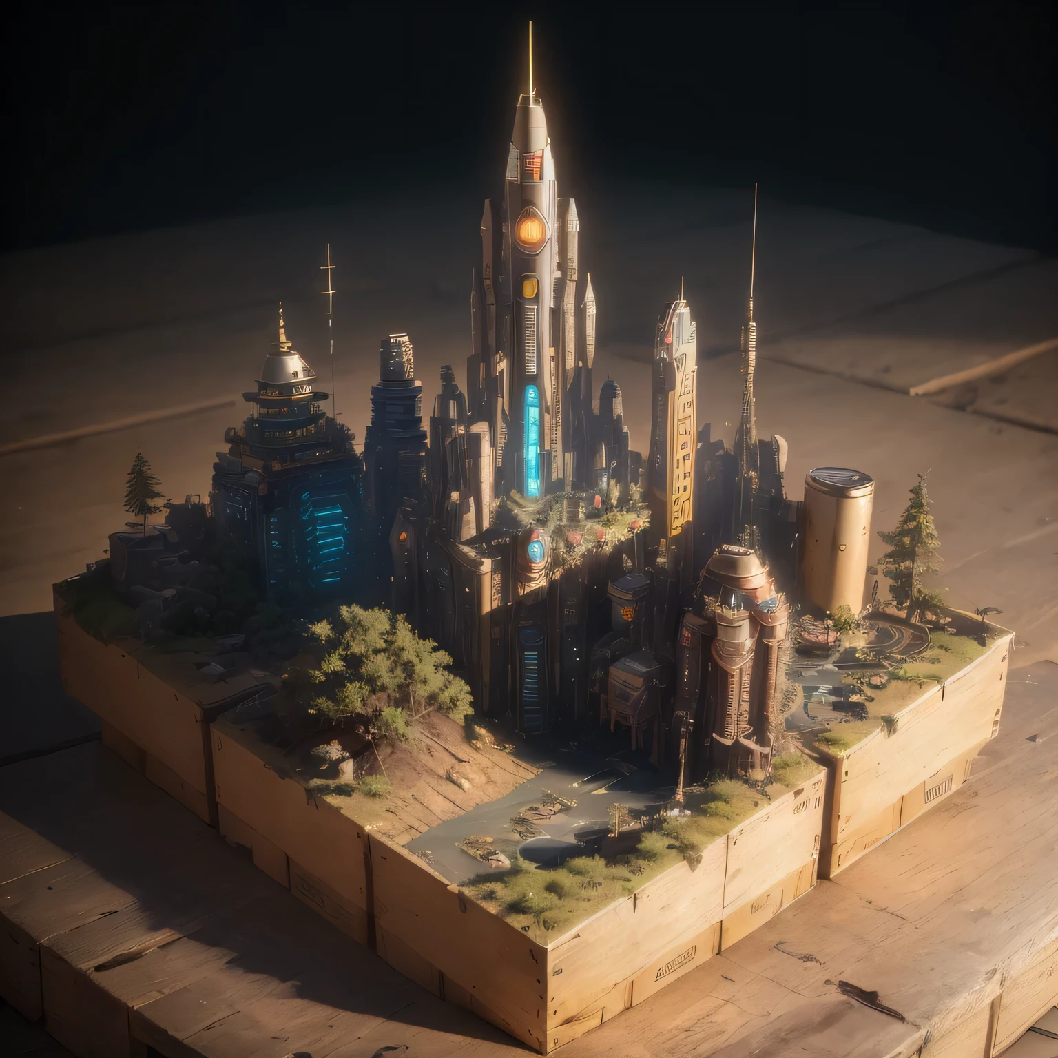 3598年Mars realistic model, (split ends, original photo, best quality, masterpiece:1.4),Steampunk Cyberpunk 6820 City,(CyberpunkMars light:1.3), Mars (related to land),(in a small nature box:1.3),Isometric, small nature, landscape on foundation,landscape,