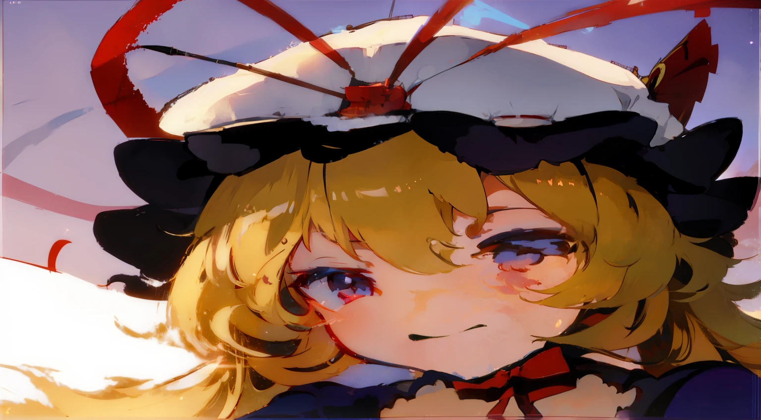 anime girl with a hat and a bow on her head, from the azur lane videogame, touhou character, touhou project, from touhou, touhou, marisa kirisame, , rin, lolish, azur lane style, ayaka genshin impact, touhou project official artwork, kantai collection style, bether quality, bther line art,