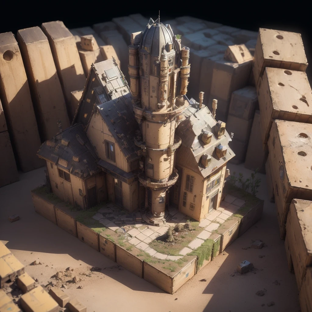 3598年Mars realistic model, (split ends, original photo, best quality, masterpiece:1.4),Steampunk Cyberpunk 6820 City,(CyberpunkMars light:1.3), Mars (related to land),(in a small nature box:1.3),Isometric, small nature, landscape on foundation,landscape,