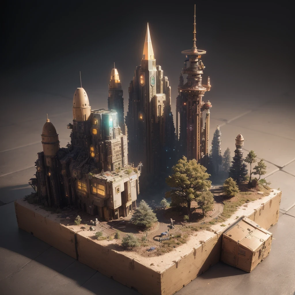 6598年Mars realistic model, (split ends, original photo, best quality, masterpiece:1.4),Steampunk Cyberpunk 6820 City,(CyberpunkMars light:1.3), Mars (related to land),(in a small nature box:1.3),Isometric, small nature, landscape on foundation,landscape,