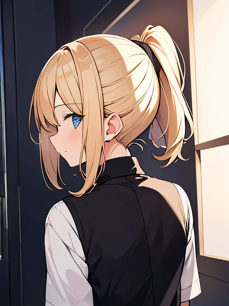 blonde hair Thin ponytail