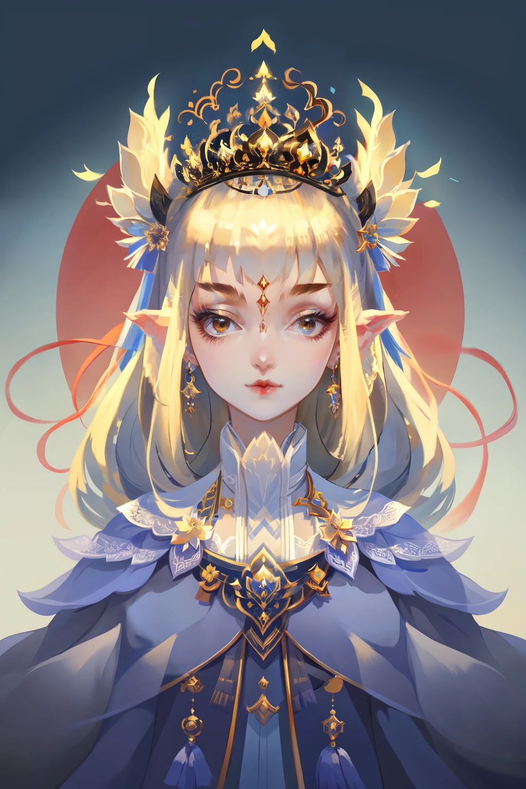 （symmetry:1.3）,Princess，Upper body，illustration,Simple drawing, 8k
