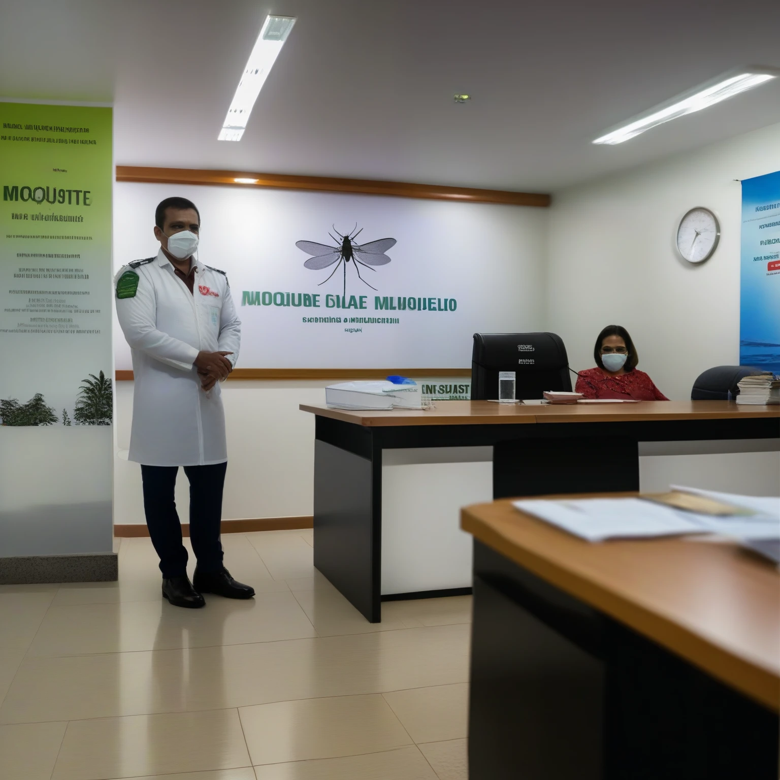 Agente de endemias e mosquito da dengue