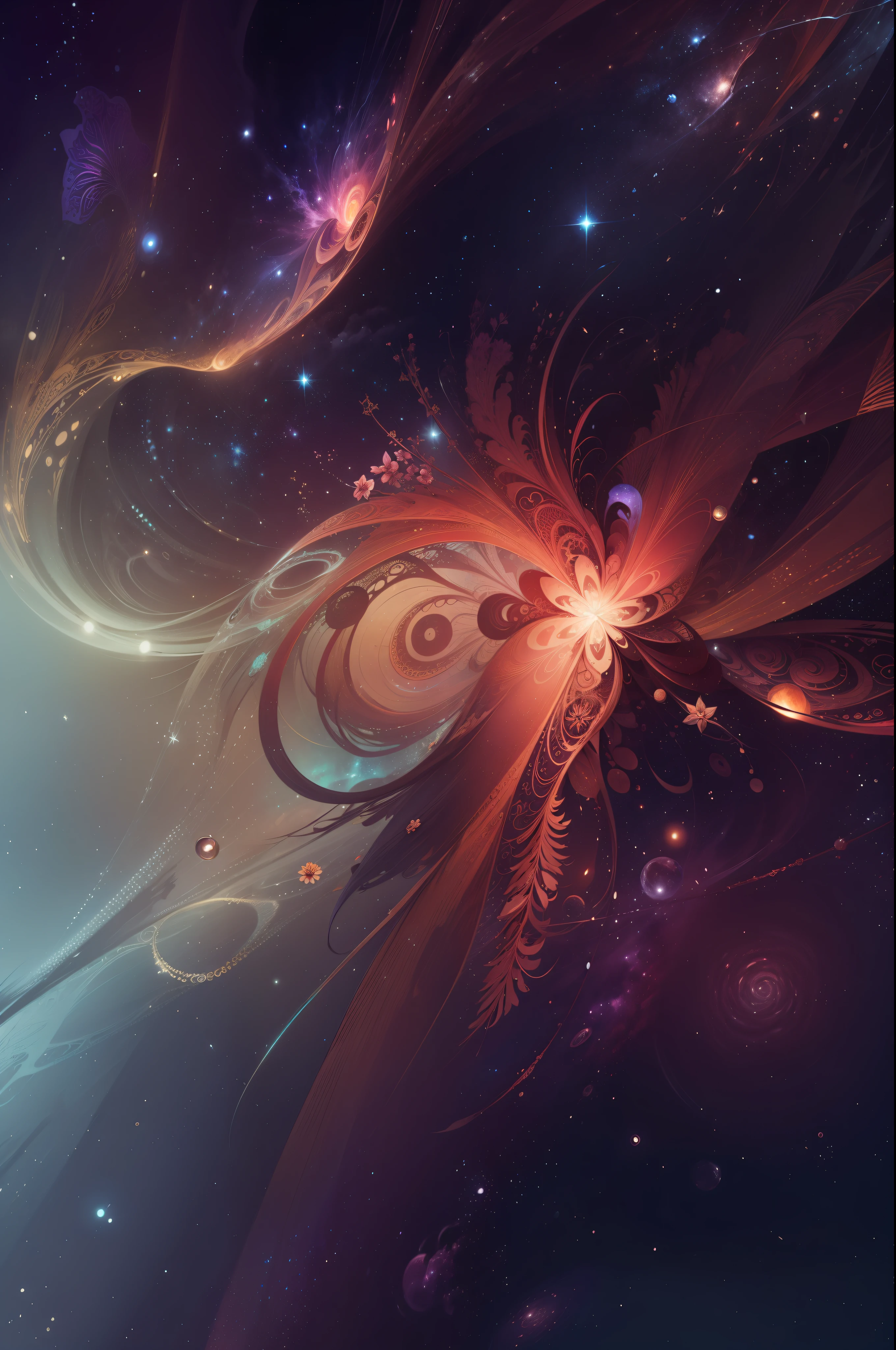arte oficial, 8k unified wallpapers, ultra detalhado, lindo and Aesthetic, lindo, obra de arte, melhor qualidade, (emaranhado, Mandala, Emaranhado, enredar), (Flower Ecstasy: 1.2) dynamic angle, tiro de cowboy, The Most lindo Chaotic Forms, elegance, Design fauvista, cores brilhantes, romantismo, Atmosfera, space, Sci-Fi, Luz das estrelas --auto --s2