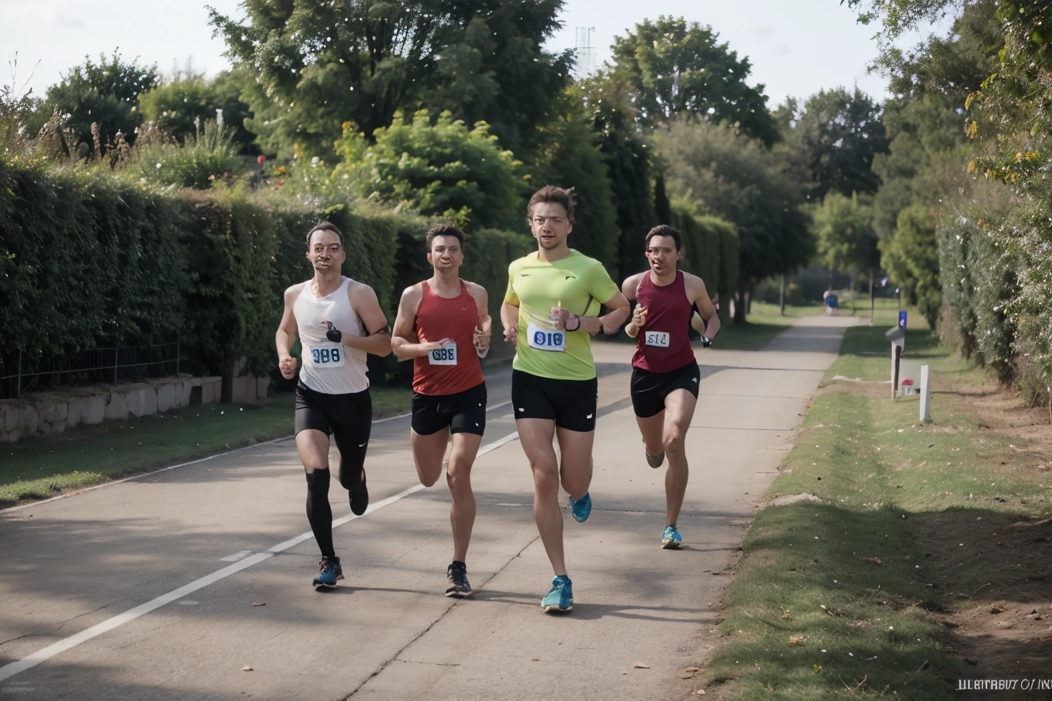 Imagen de un grupo de hombres haciendo running, el grupo se llama Noa Town Run Club,8k,