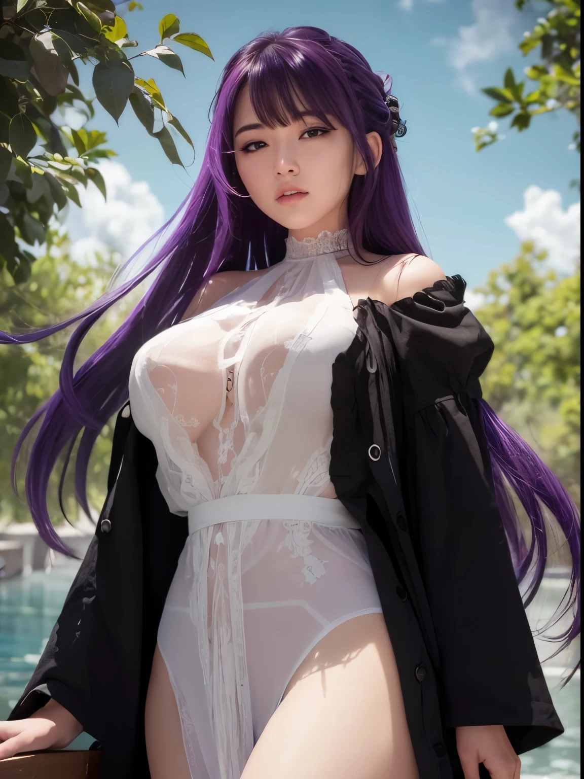 1girl, detailed clothes, detailed face, detailed Breast, detailed body, Detailed Nose, detailed eyes, detailed hair, detailed Lips, detailed mouth, detailed neck, detailed ear, detailed finger, realistic body, realistic background, masterpiece, ultra-high hd, realistic shadows, realistic light,