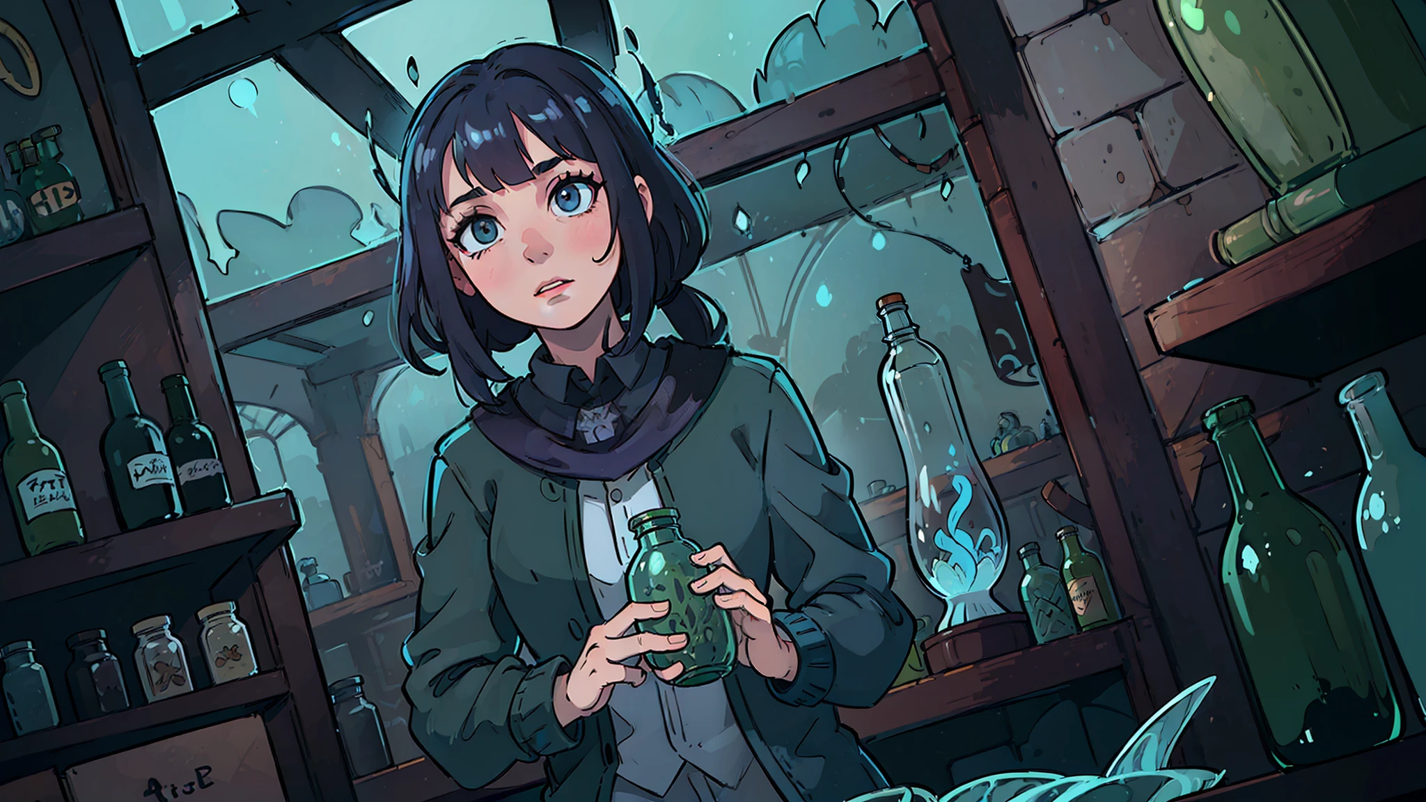 (Number of award-winning masterpieces々, incredibly detailed, Texture and maximum detail), (hyper realistic:1.4), (realistic:1.3), ((medieval world)), (dramatic light), carnivorous plants, (dramatic photos:1.4), (Cat), (glass bottle glowing from inside:1.5), (Bioluminescence that gives off a bright glow:1.3), (Shining magic circle), epic realistic, faded, art, (greg latkowski:0.8), (teal and orange:0.4), (art station:1.5), cinematic, ((neutral color)), (HDR:1.5), (calm colors:1.2), very detailed, dramatic light, (intriCate details:1.1), complex background, alchemist's room, alchemist's laboratory, alchemist's workshop, (alchemist's secret room:1.2), (forging workshop), (blacksmith), (Weapons shop), blacksmith room, (pharmacist), (pharmacistの部屋), Wizard's Room, (witch's room), (mysterious magic room:1.4), ivy plants, vines, moss, Fern, ivy, vines, and mushrooms,