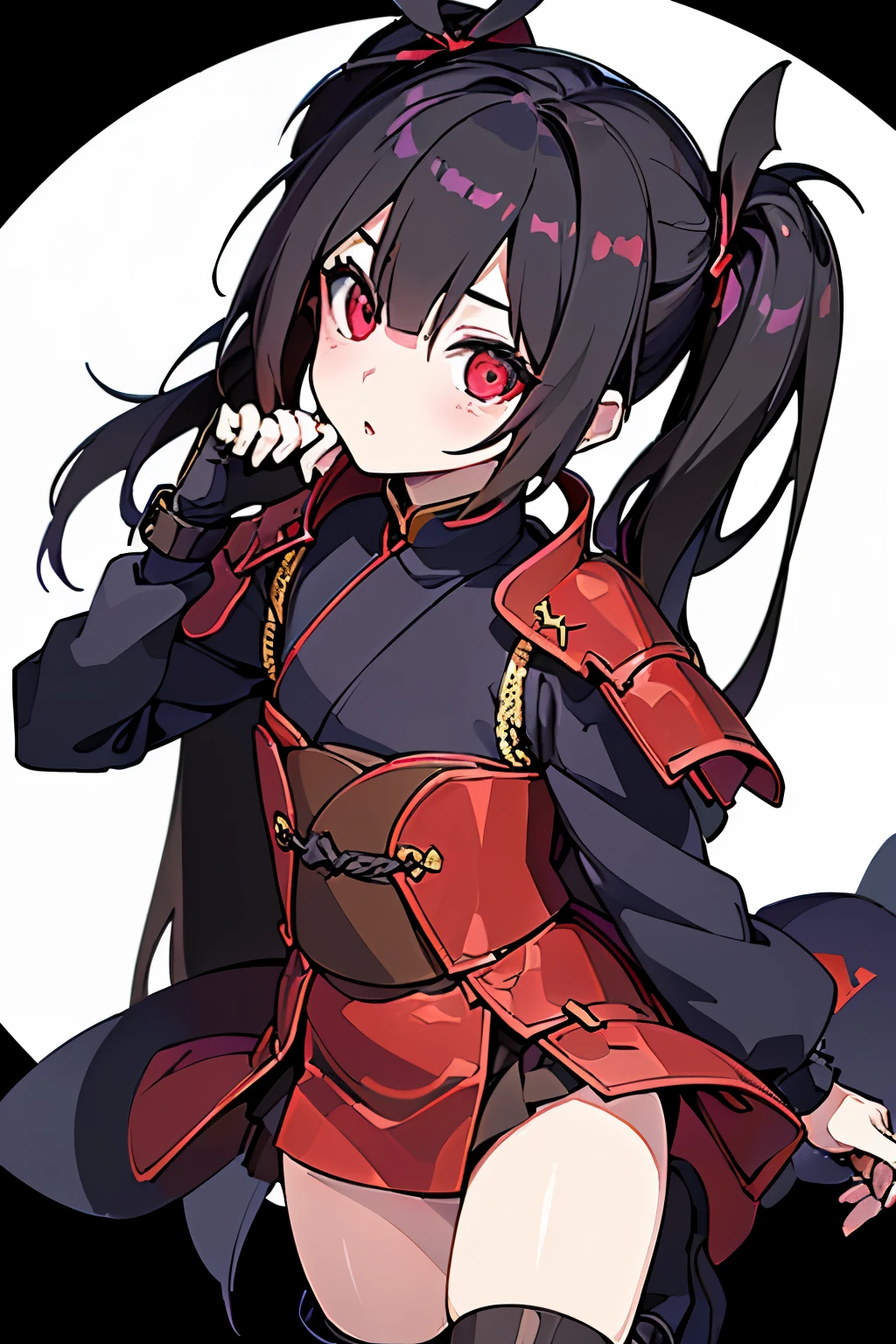 Anime, Girl, (((1girl))), (((Waifu, li meiling, li meiling Waifu))), (((Black Hair, twin bun hair style with pigtails)), ((Crimson Red Eyes eyes: 1.3, Upturned Eyes: 1, Perfect Eyes, Beautiful Detailed Eyes, Gradient eyes: 1, Finely Detailed Beautiful Eyes: 1, Symmetrical Eyes: 1, Big Highlight On Eyes: 1.2)), (((Lustrous Skin: 1.5, Bright Skin: 1.5, Skin Fair, Shiny Skin, Very Shiny Skin, Shiny Body, Plastic Glitter Skin, Exaggerated Shiny Skin, Illuminated Skin))), (Detailed Body, (Detailed Face)), Young, Lolita, (Best Quality), (((Bicep-high Gauntlets, Armored Boots, Thigh-high Heeled Boots, Armored Gauntlets))), (((Battle Kimono))), (((Skirt))), High Resolution, Sharp Focus, Ultra Detailed, Extremely Detailed, Extremely High Quality Artwork, (Realistic, Photorealistic: 1.37), 8k_Wallpaper, (Extremely Detailed CG 8k), (Very Fine 8K CG), ((Hyper Super Ultra Detailed Perfect Piece)), (((Flawless masterpiece))), Illustration, Vibrant Colors, (Intricate), High Contrast, Selective Lighting, Double Exposure, HDR (High Dynamic Range), Post-processing, Background Blur