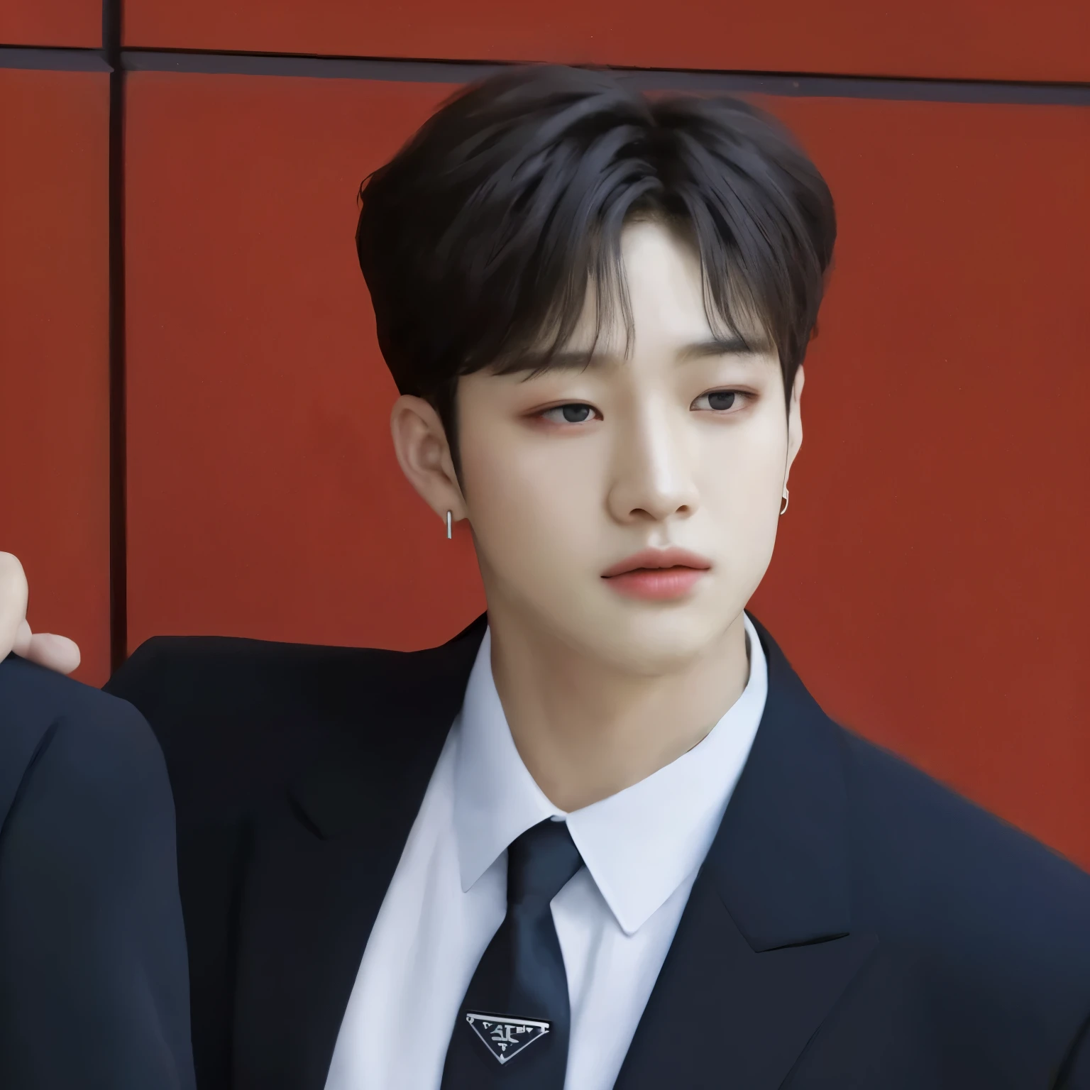 There's a man in a suit and tie next to a wall, Jinyoung Shin, Cai Xukun, Jung Jaehyun, hyung tae, Kim Doyoung, Hong junho hyung, jia, Shin Jeongho, Jinyoung Shin aesthetic, Yanjun Chengt, hyung tae kim, De mim, taken at the beginning of 2020, taejune kim