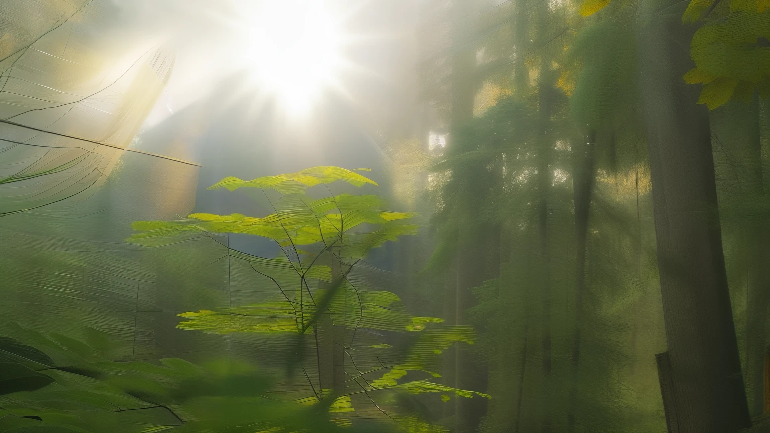masterpiece、highest quality、8k、High resolution、super detailed、Big tree、Deep woods、Liana with complex leaves、faint light、Filmgren、RAW photo、Orange sunset