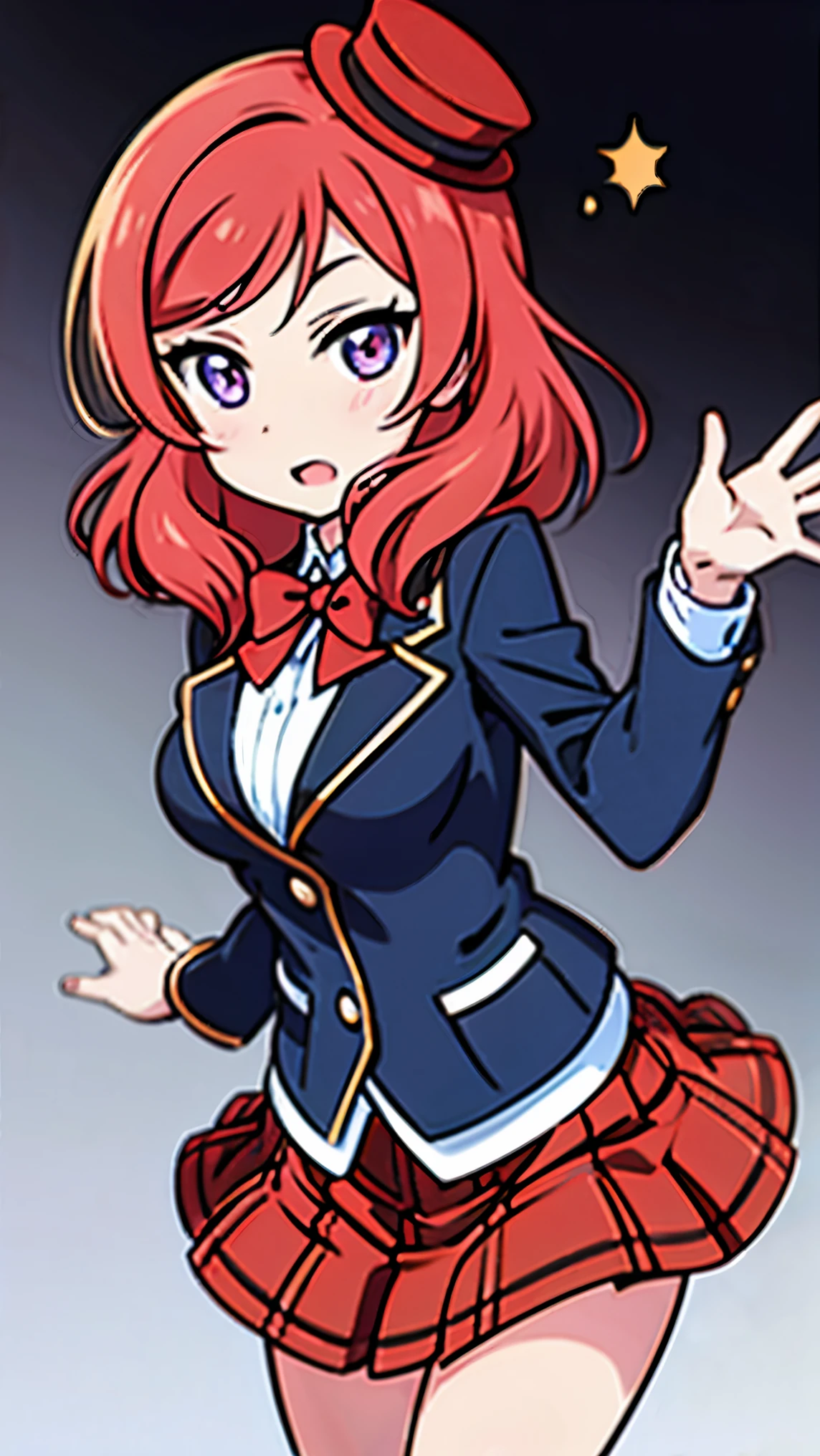 maki nishikino,Loch Ness,red hat,red tweed skirt