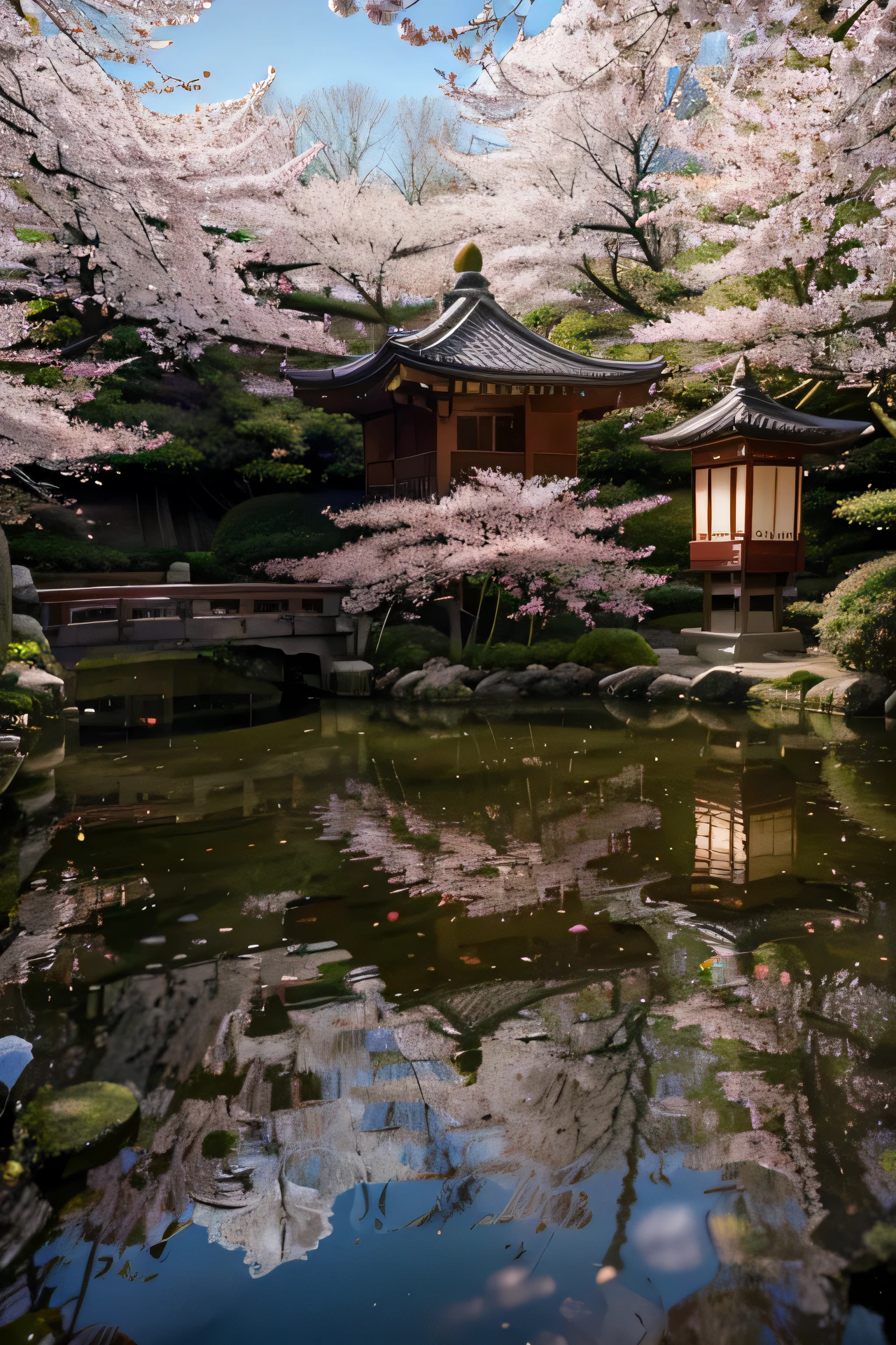 (best quality,4k,8k,highres,masterpiece:1.2),ultra-detailed,(realistic,photorealistic,photo-realistic:1.37),Japan in cherry blossom season,painting,beautiful cherry blossoms,traditional Japanese architecture,serene atmosphere,vibrant colors,picturesque landscapes,detailed cherry blossom petals,peaceful temples and shrines,calming ponds with koi fish,fascinating cultural elements,impeccable attention to detail,subtle sunlight filtering through the trees,tranquil gardens,amazing contrast between the pink cherry blossoms and greenery,atmospheric perspectives,charming characters wearing beautiful kimonos,enchanting scenes of hanami (flower viewing),delicate cherry blossom sakura motifs in traditional artwork,exquisite Japanese calligraphy,subtle sakura fragrance in the air,breathtaking views of Mount Fuji,sakura-inspired tea ceremonies,elegant geishas performing traditional dances,serene zen gardens,bamboo forests with sunlight peeking through,reflection of cherry blossoms in calm water surfaces,authentic Japanese lanterns glowing softly,temples with cherry blossom adorned ceilings,dramatic cherry blossom storm,aesthetic cherry blossom-lined path leading to a hidden garden,lively hanami parties under pink canopies of cherry blossoms,peaceful Hanamiyama Park overlooking a sea of cherry blossoms,traditional wooden bridges crossing over rivers surrounded by sakura trees,ethereal cherry blossom petals drifting in the wind.