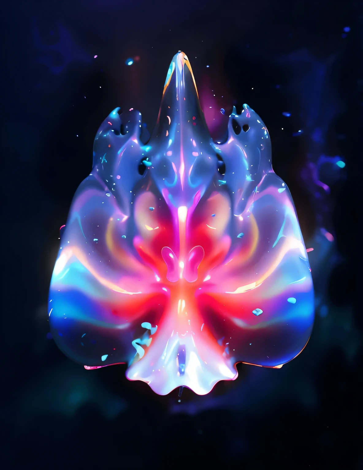 Rendu d'octane 3D glowing fusion textures high quality organic glowing fusion textures digital painting d'abstraction fanatsy