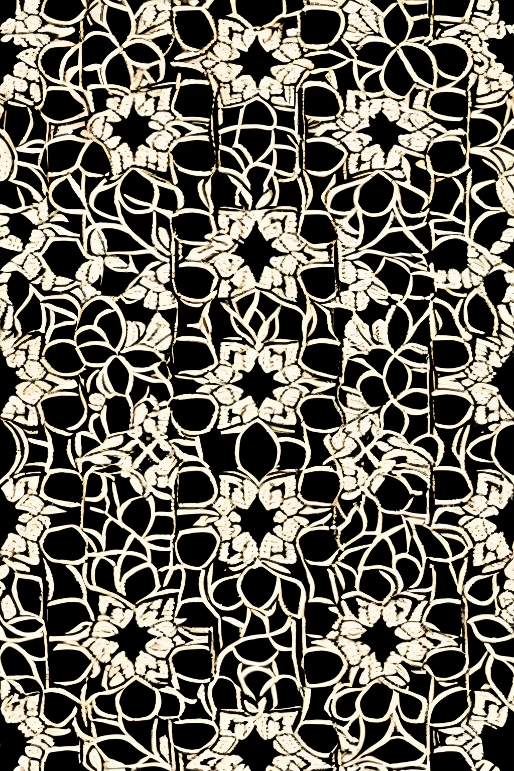 persian rug pattern cloth Moroccan black and white Medallion