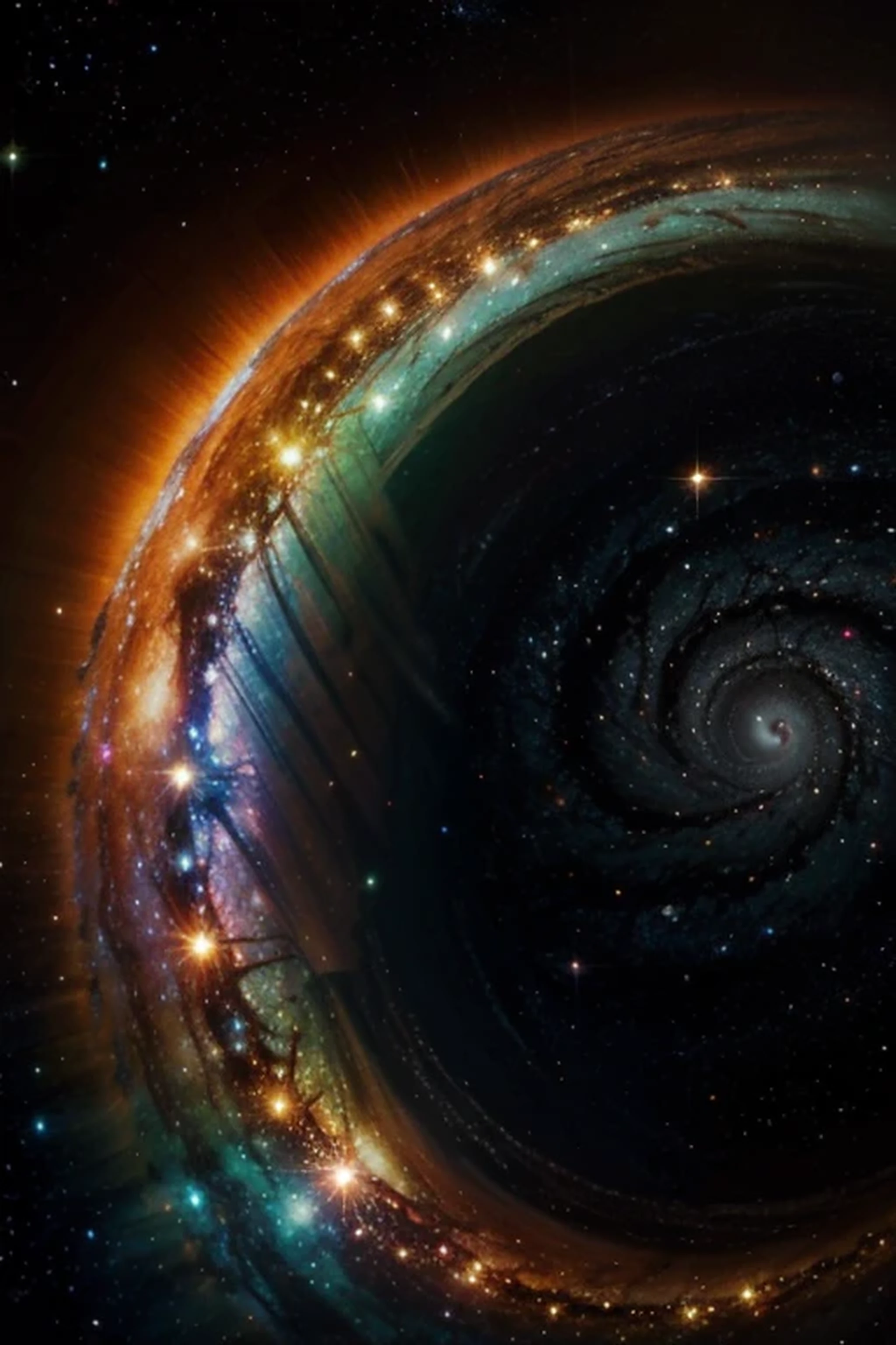 galaxia colorida majestuosa sin personajes