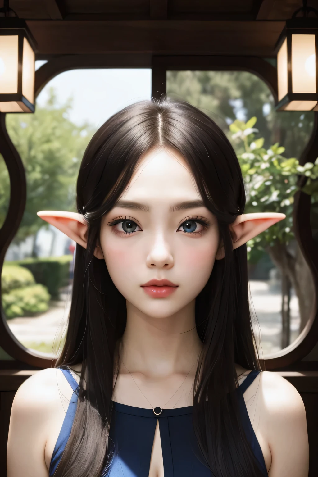 symmetrical face。Beautiful woman。goblin