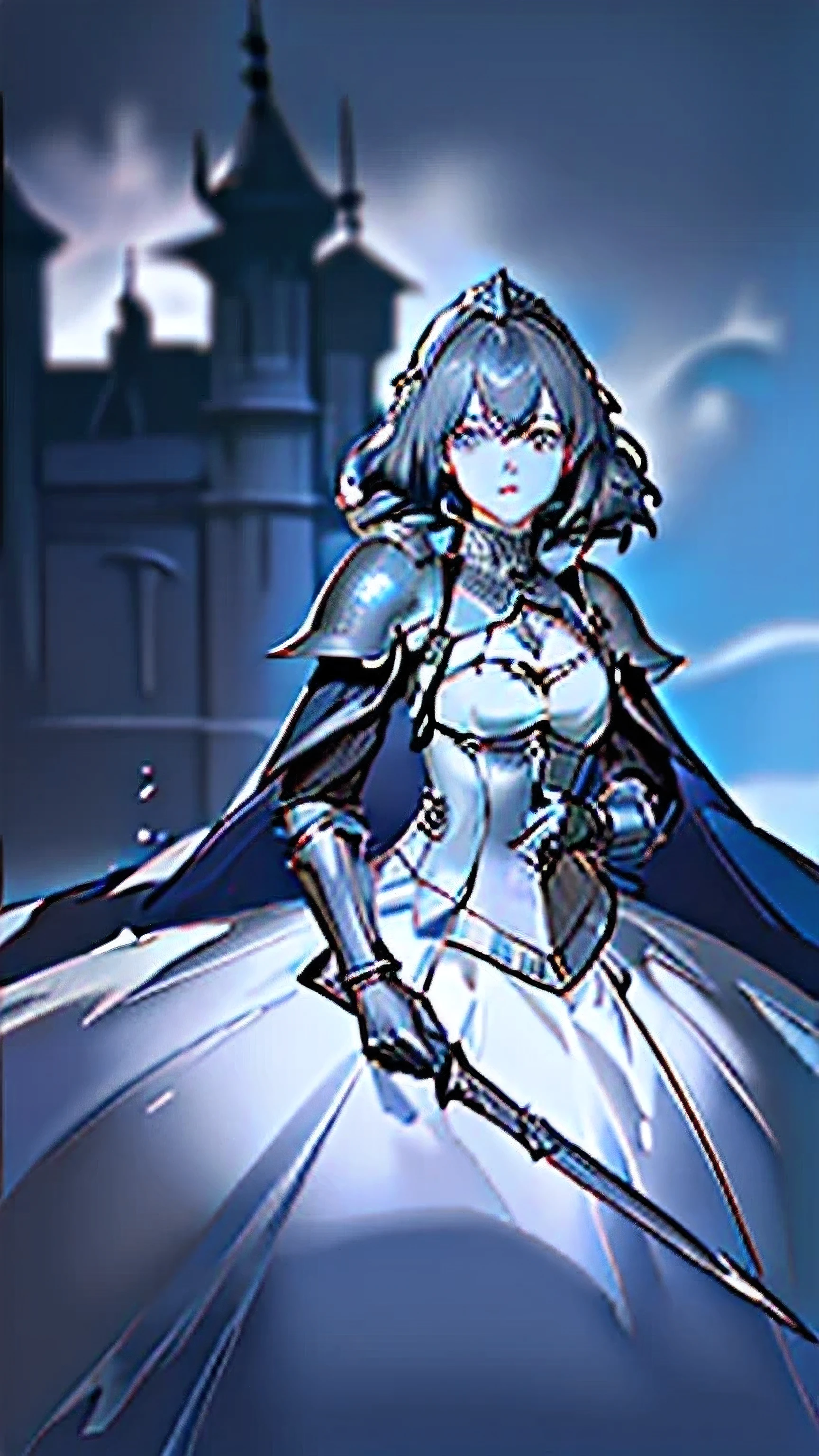 a close up of a woman in a blue dress with a sword, navy blue armor, costume with blue accents, wearing a noblewoman's outfit, blue and ice silver color armor, imperial royal elegant clothing, very detailed and rich clothing, dark blue and white robes, scandelous fantasy armor, alluring mesmer woman, blue leather armor, Black hair