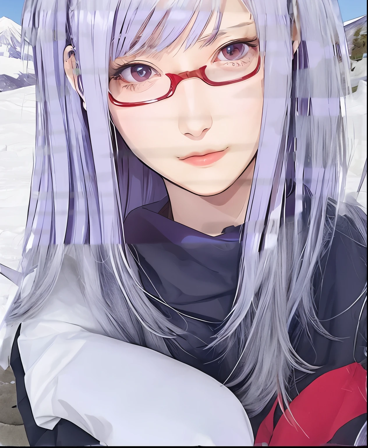 real hair、real skin、soft skin　real hair、real skin、soft skin　((最high quality)), ((masterpiece)), (be familiar with), perfect face　whole body　bonfire　night　　woman　sitting　white hair　white eyebrows　white eyelashes　kind face　mole on face　1 girl,　癒しの笑顔を持つwomanのイラスト アニメ風 共感 　whole body　bonfire　night　relax　high quality　beautiful　sit　outside　camp　Landscape 　night　inflammation