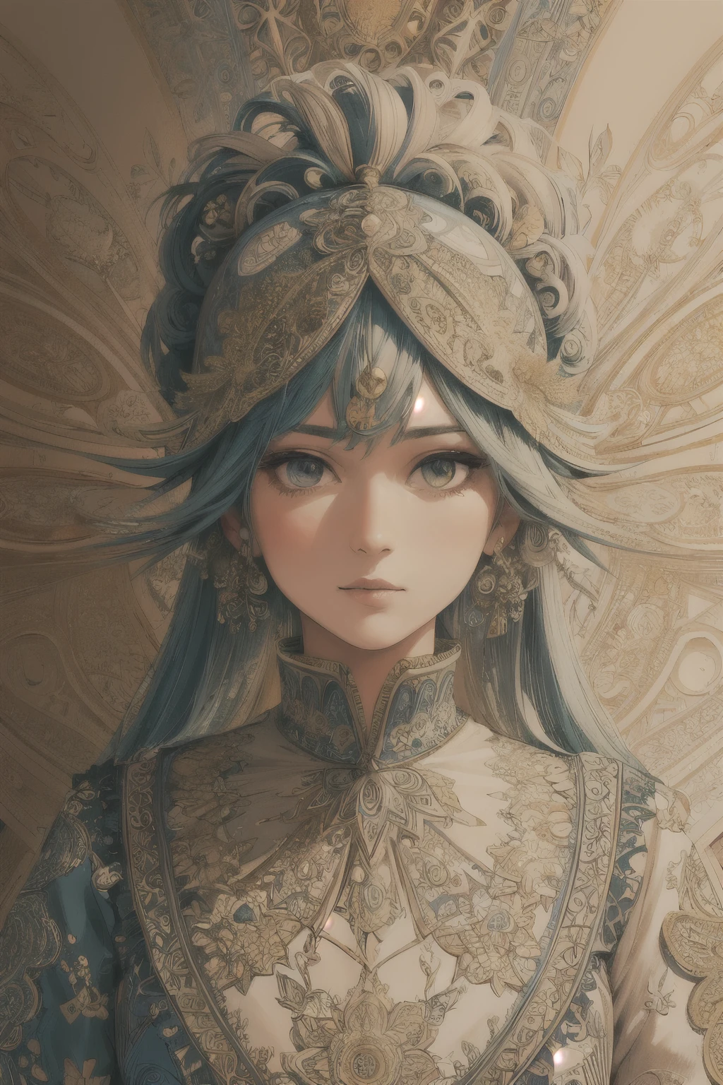 (chef-d'artwork, superior quality, best quality, art officiel, beautiful and aesthetic:1.2), (1fille), extremely detailed,(Art fractal:1.3),colored,The most detailed