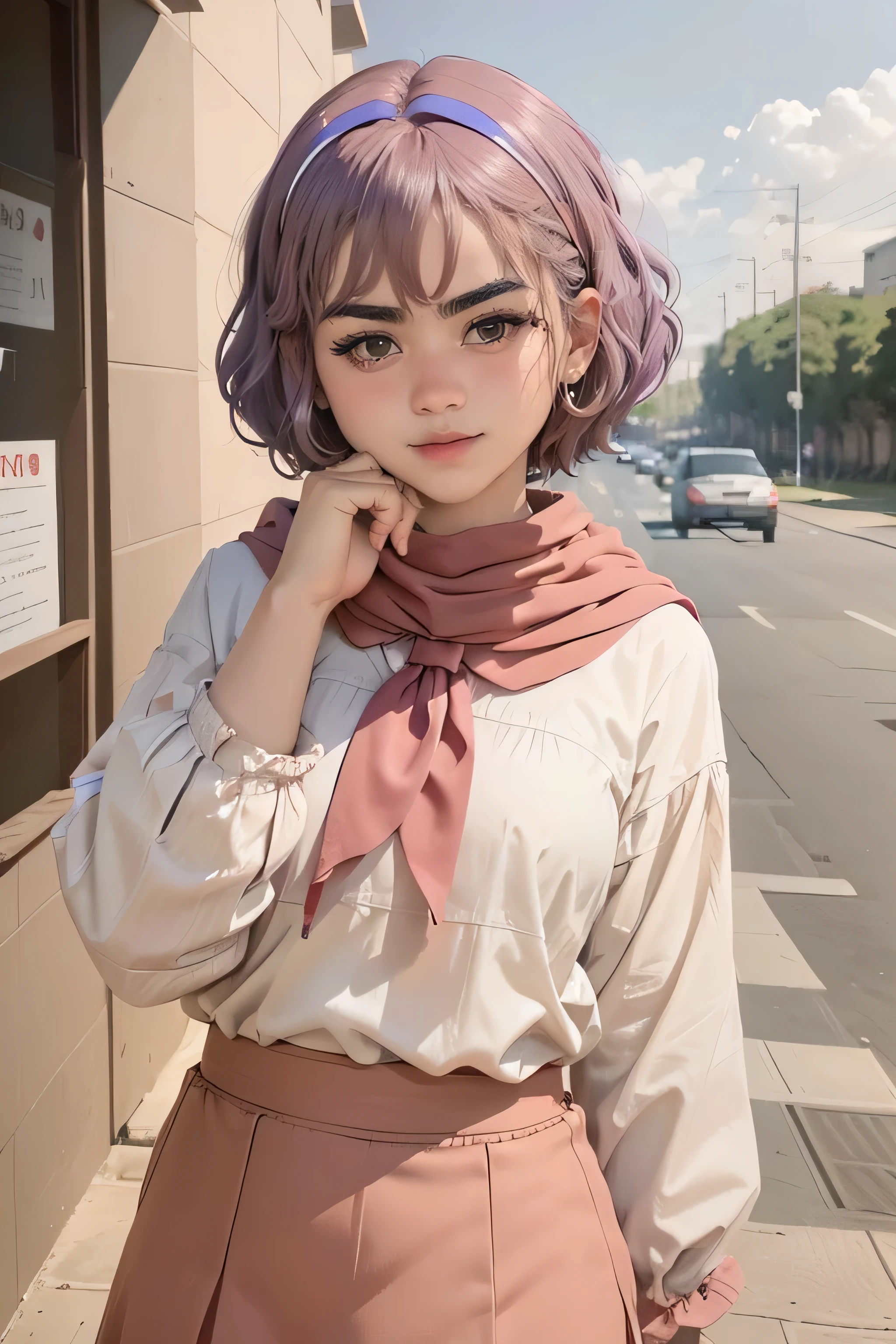 ? 1girl 42k
? blue sky 3.8k
? blush 21k
? day 7.3k
? green eyes 4.3k
? hand up 1.5k
? neckerchief 537
? purple hair 2.9k
? red neckerchief 279
? shirt 8.7k
? short hair 8.9k
? skirt 7.7k
? sky 7.7k
? smile 13k
? solo 39k
? tree 4.2k
? white shirt 4.7k