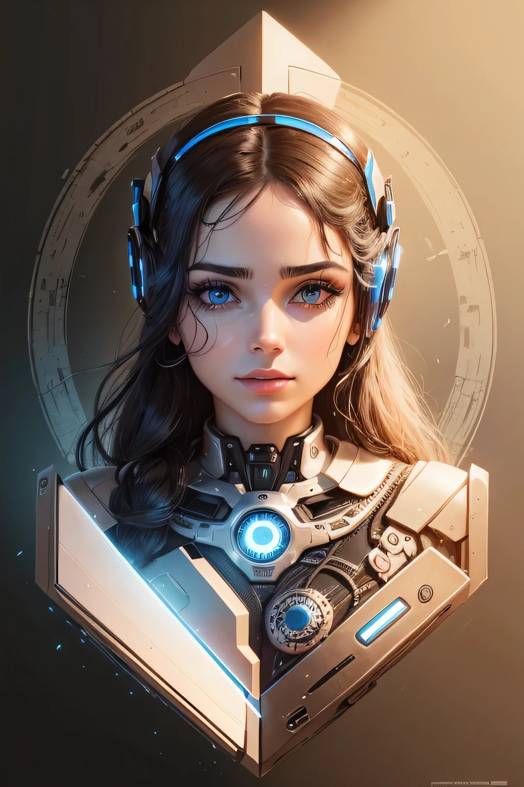 Colocar mais tecnologia, Robotic, Luzes, azul, mascara no rosto, mascara