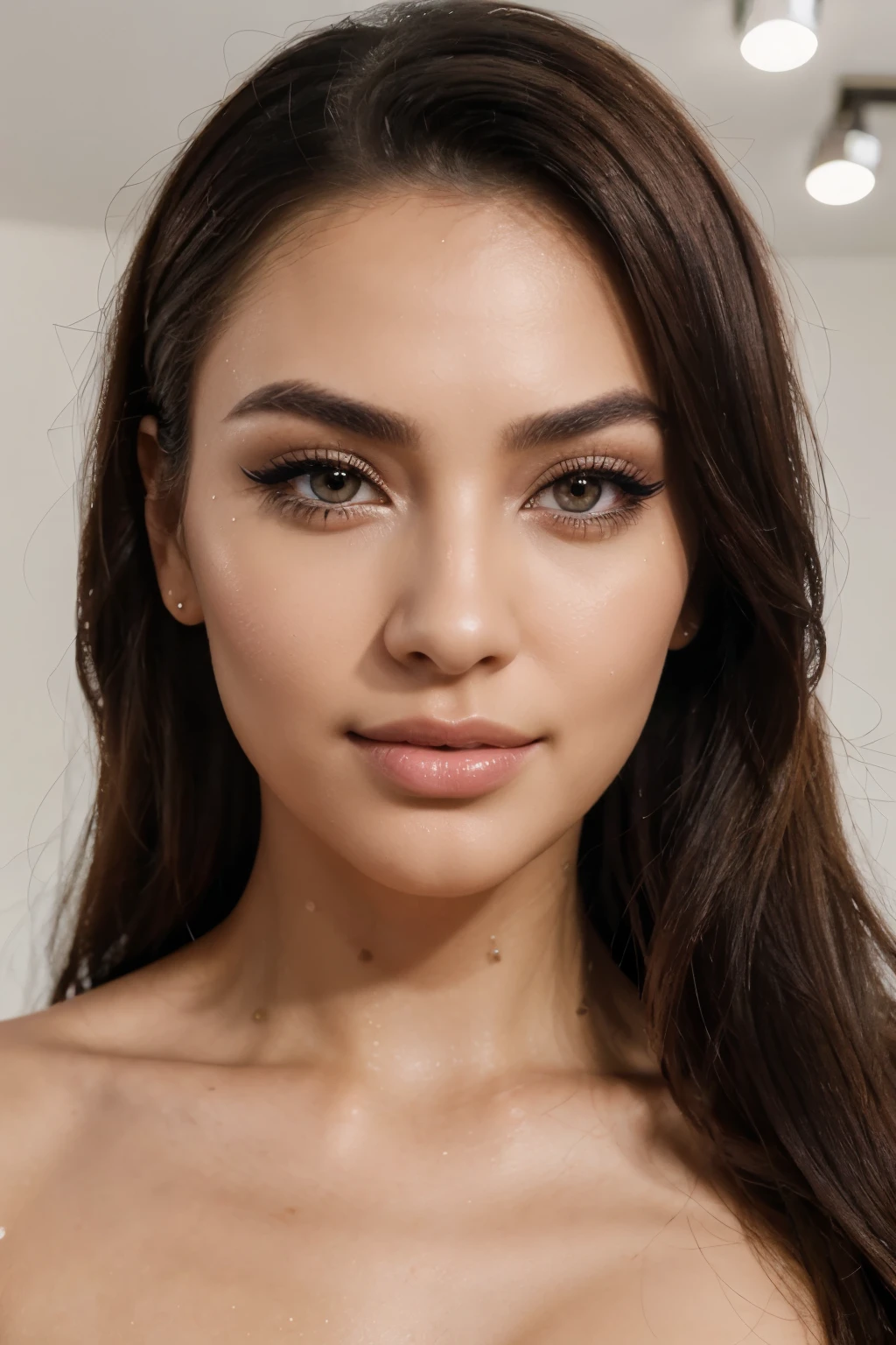 (best quality,4k,highres,masterpiece:1.2),ultra-detailed,realistic,portraits,create an influencer putting on makeup in front of the camera,beautiful detailed eyes,beautiful detailed lips,glowing skin,dewy complexion,perfectly groomed brows,long luscious eyelashes,flawless foundation application,luxurious makeup brushes,professional studio setup,ring light illumination,the influencer in a stylish outfit,the camera capturing every detail,meticulously applied eyeshadow,precise eyeliner and mascara application,contoured cheeks and highlighted features,vivid colors and immaculate blending,close-up shots of the eye makeup,the influencer's confident expression and pose,the background with a mirror and beauty products,subtle background bokeh,colorful palette of makeup products,shimmering highlighter on the cheekbones,natural-looking false lashes,ultra-fine details on makeup brushes and products,the influencer's unique makeup style,perfect lighting to enhance the makeup looks,makeup tutorials and tips,ultra-HD recording,the influencer's infectious smile,high-fashion vibe and trendy accessories