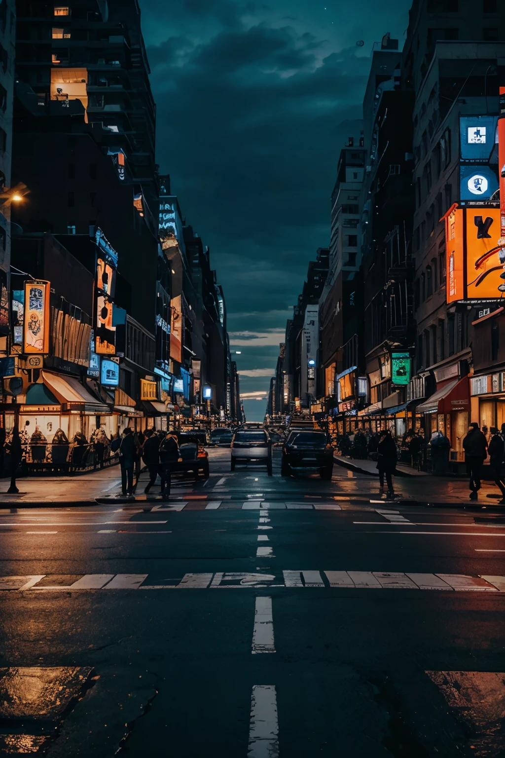 new york street, side perspective+++ . scenery, night
