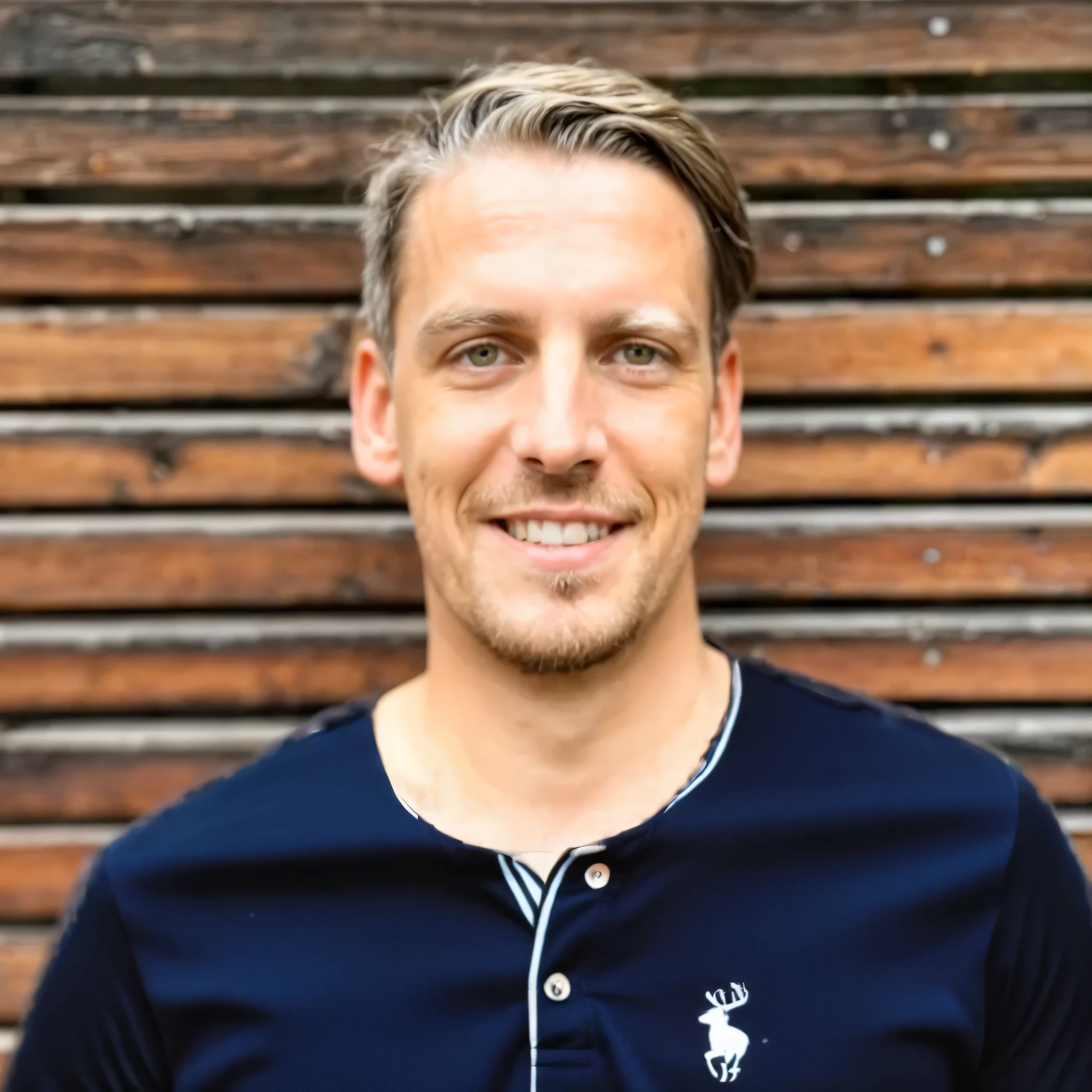 Ein dunkles Poloshirt mit Nadelstreifen
