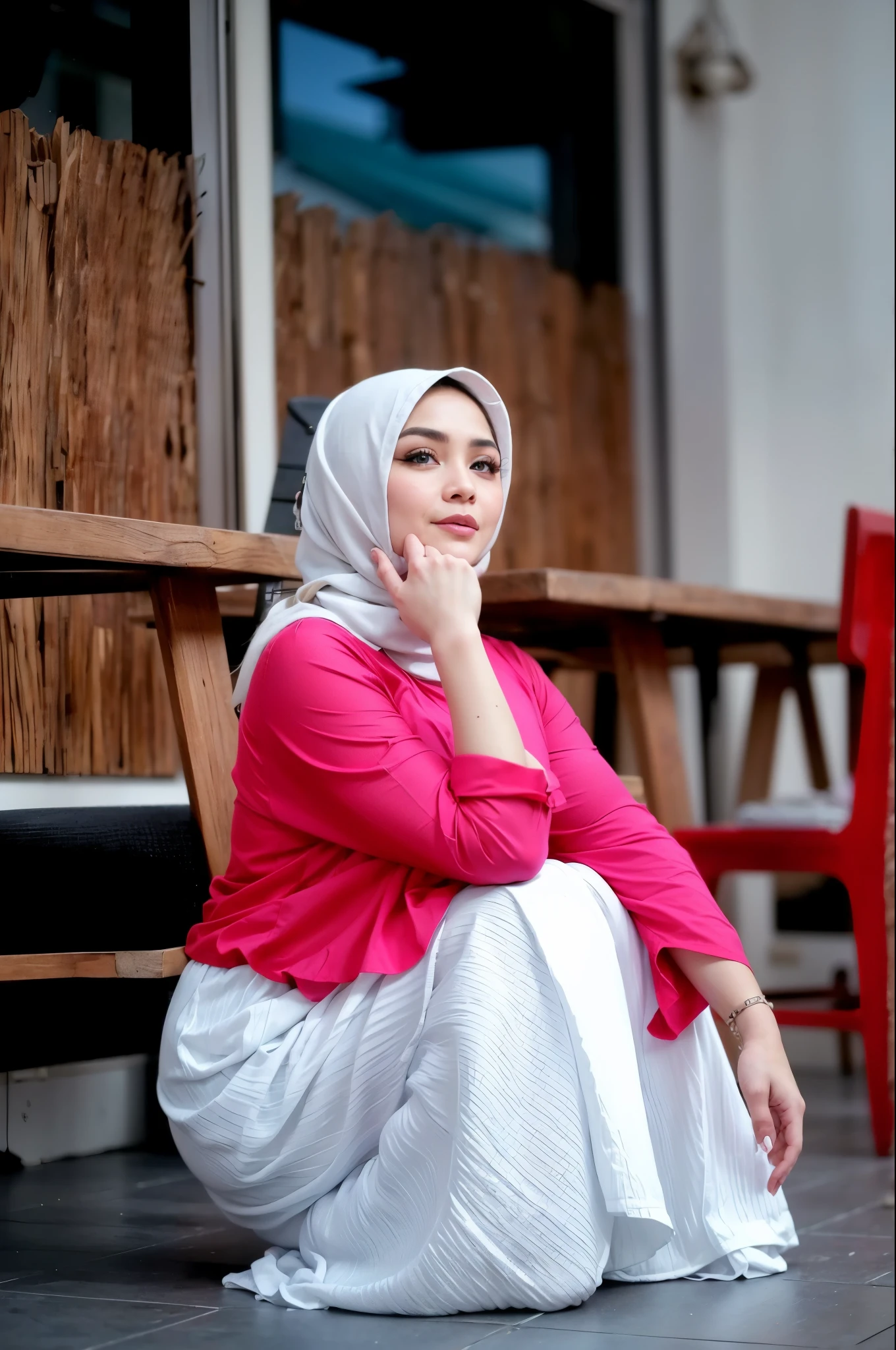 masterpiece, (ultra-high-definition portrait:1.4), Realistic, extremely detailed, CG unified, 8k, Clean lines, highly detailed, High-definition, raw color photos, she is smiling, Realistic portrait, Cinematic Light, Beautiful detailed, 1hijabgirl indonesian, (165cm tall, big breasts with very very tight clothes:1.5), Beautiful big breasts, breasts details, very tight, (Biggorgeous eyes, Soft smile with lovely look:1.5), (Fine face, Masif Breast:1.4), Close up of a girl in Beautiful clothes with errcted nipple, biggorgeous eyes, Soft smile, scarf, (Beautiful Tight Clothing with curvaceous body:2), pose 4 of 1 6, Undress, No bra, (nipples that are clearly sticking out detail:1.2), Outdoors, high intricate detailed, float, cum on, Sense of truth, beautiful landscape forest, sexy lighting,