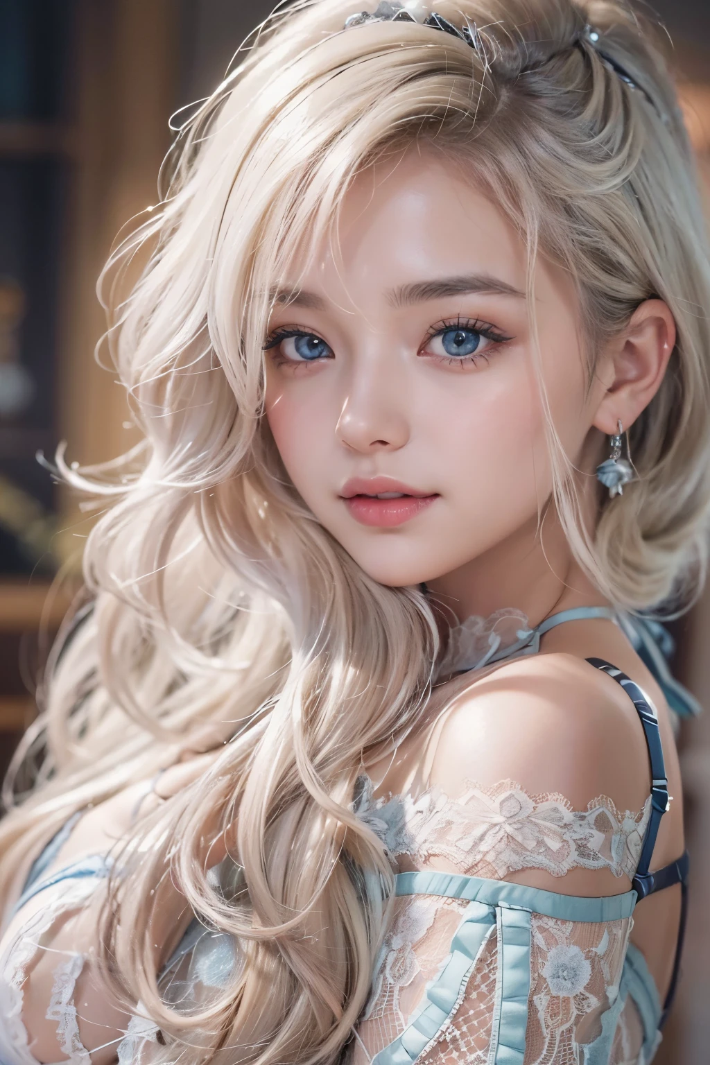 1woman, (Ultra realistic, high res), (highly detailed eyes, highly detailed hair, highly detailed face, highly detailed plump lips), (off shoulder with open breasts), breasts, upper body, caute smile, (best quality:1.4), Raw photo, (realistic, photo-realistic:1.37), professional photography, cinematic light, (fine face: 1.2),fashion model 20 years old, cute, [[[[pure eyes]]]], [[[[closeup]]]], [[[[chest]]]], [[[[neck]]]], [[[[shoulders]]]], perfect eyes, perfect iris, perfect lips, perfect teeth, perfect skin, soft front light, glow, HDR, (muted colors:1.2), Retrato da mulher、white skin、((cabelo Castanho ondas suaves)) Best Blanco Romantico、8K resolution、Frente Illuminada、アメリカの女の子のPortrait、solo、20-year-old、beautiful face、Upper body、medium side cut、Beautiful silver hair、beautiful little face woman, solo,　black theme,　look at the audience,one woman, It&#39;s real, Wolfzan-6500-V1.3, anime、animeスタイル、beautiful diamond eyes、20 year old american girl、braided hair、swimsuit、portrait beautiful detailed woman, very detailedな青い顔, Reality, beautiful narrow blue eyes, huge file size, Super detailed, High resolution, very detailed, highest quality, masterpiece, An illustration, very detailed, ticker, Unite, 8K painting wallpaper, fine, fine details, masterpiece, highest quality, Hvery detailed ticker uniform 8K wallpaper, face light movie lighting、cuteブラウス, dark background, oil, masterpiece, diffused soft film lighting, Portrait, highest quality (perfect face:1.4),stunning girl pictures,(8K and、photorealistic:1.25) 、(lip gloss、eyelashes、shiny face、shiny skin、highest quality、超High resolution、Depth of the bounds written、chromatic aberration、caustic road lighting、natural shading、sexy 1girl, Extremely cute, Amazing face and eyes, (Beautiful lovely smile), (extremely detailed beautiful face), bright and shiny lips, (cute bikini:1.3), (very elaborate lace bra:1.5), smooth skin, super beautiful, attractive, (Best Quality:1.4), (hyper quality), (Ultra-detailed), (hyper-realistic, Photorealsitic:1.37), Authentic skin texture, complex details, extremely detailed CG unified 8k wallpaper, RAW Photos, professional photograpy, Cinematic lighting, coast, sea, palm trees,masterpiece, best quality, high quality, High definition, High quality texture, High quality shadow, high detail, beautiful detailed, finely detailed, extremely detailed cg, detailed texture, a realistic representation of the face, realistic, colorful, delicate, Cinematic Light, sidelighting, Lens Flare, Ray tracing, sharp focus, (intrica