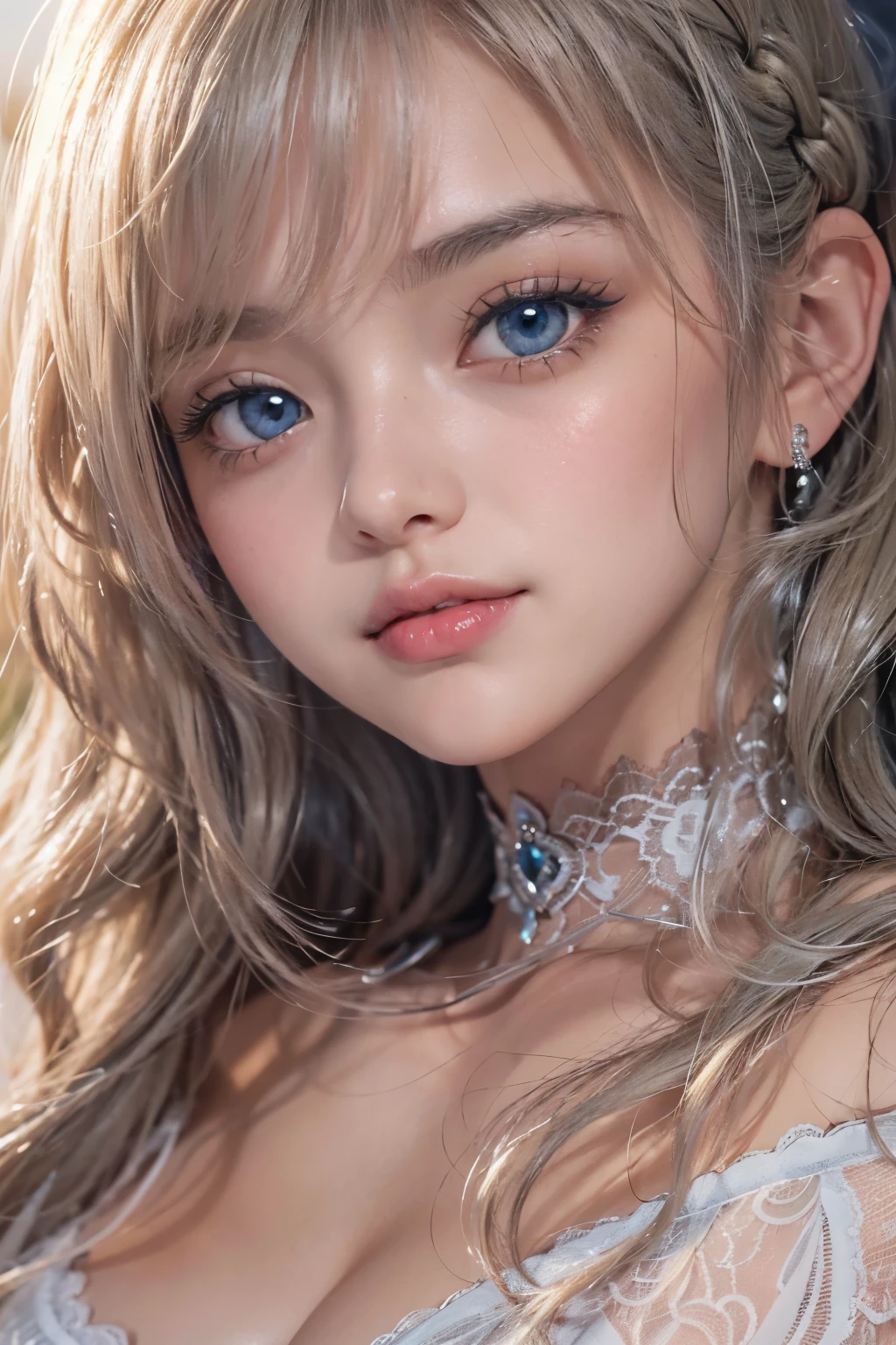 1woman, (Ultra realistic, high res), (highly detailed eyes, highly detailed hair, highly detailed face, highly detailed plump lips), (off shoulder with open breasts), breasts, upper body, caute smile, (best quality:1.4), Raw photo, (realistic, photo-realistic:1.37), professional photography, cinematic light, (fine face: 1.2),fashion model 20 years old, cute, [[[[pure eyes]]]], [[[[closeup]]]], [[[[chest]]]], [[[[neck]]]], [[[[shoulders]]]], perfect eyes, perfect iris, perfect lips, perfect teeth, perfect skin, soft front light, glow, HDR, (muted colors:1.2), Retrato da mulher、white skin、((cabelo Castanho ondas suaves)) Best Blanco Romantico、8K resolution、Frente Illuminada、アメリカの女の子のPortrait、solo、20-year-old、beautiful face、Upper body、medium side cut、Beautiful silver hair、beautiful little face woman, solo,　black theme,　look at the audience,one woman, It&#39;s real, Wolfzan-6500-V1.3, anime、animeスタイル、beautiful diamond eyes、20 year old american girl、braided hair、swimsuit、portrait beautiful detailed woman, very detailedな青い顔, Reality, beautiful narrow blue eyes, huge file size, Super detailed, High resolution, very detailed, highest quality, masterpiece, An illustration, very detailed, ticker, Unite, 8K painting wallpaper, fine, fine details, masterpiece, highest quality, Hvery detailed ticker uniform 8K wallpaper, face light movie lighting、cuteブラウス, dark background, oil, masterpiece, diffused soft film lighting, Portrait, highest quality (perfect face:1.4),stunning girl pictures,(8K and、photorealistic:1.25) 、(lip gloss、eyelashes、shiny face、shiny skin、highest quality、超High resolution、Depth of the bounds written、chromatic aberration、caustic road lighting、natural shading、sexy 1girl, Extremely cute, Amazing face and eyes, (Beautiful lovely smile), (extremely detailed beautiful face), bright and shiny lips, (cute bikini:1.3), (very elaborate lace bra:1.5), smooth skin, super beautiful, attractive, (Best Quality:1.4), (hyper quality), (Ultra-detailed), (hyper-realistic, Photorealsitic:1.37), Authentic skin texture, complex details, extremely detailed CG unified 8k wallpaper, RAW Photos, professional photograpy, Cinematic lighting, coast, sea, palm trees,masterpiece, best quality, high quality, High definition, High quality texture, High quality shadow, high detail, beautiful detailed, finely detailed, extremely detailed cg, detailed texture, a realistic representation of the face, realistic, colorful, delicate, Cinematic Light, sidelighting, Lens Flare, Ray tracing, sharp focus, (intrica