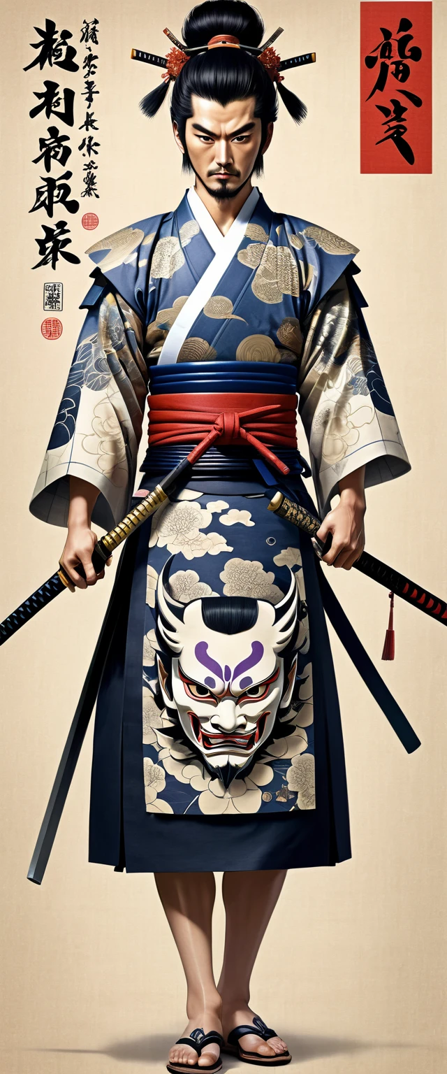 authentic illustrated Washipaper close full body infp complex evil Tokugawa Ieyasu add weapon(perfect anatomy), Beautiful firm round busts, perfect busts, authentic tattoo designs drawn directly all over the body, bold medium, authentic samurai Art Design, Cutting-edge samurai fashion, Innovative, The center of attention,japanese prefecture, honk kong, Special laser art design, -motto,against a complex Background, --niji 50 --chaos 30 --testpfx