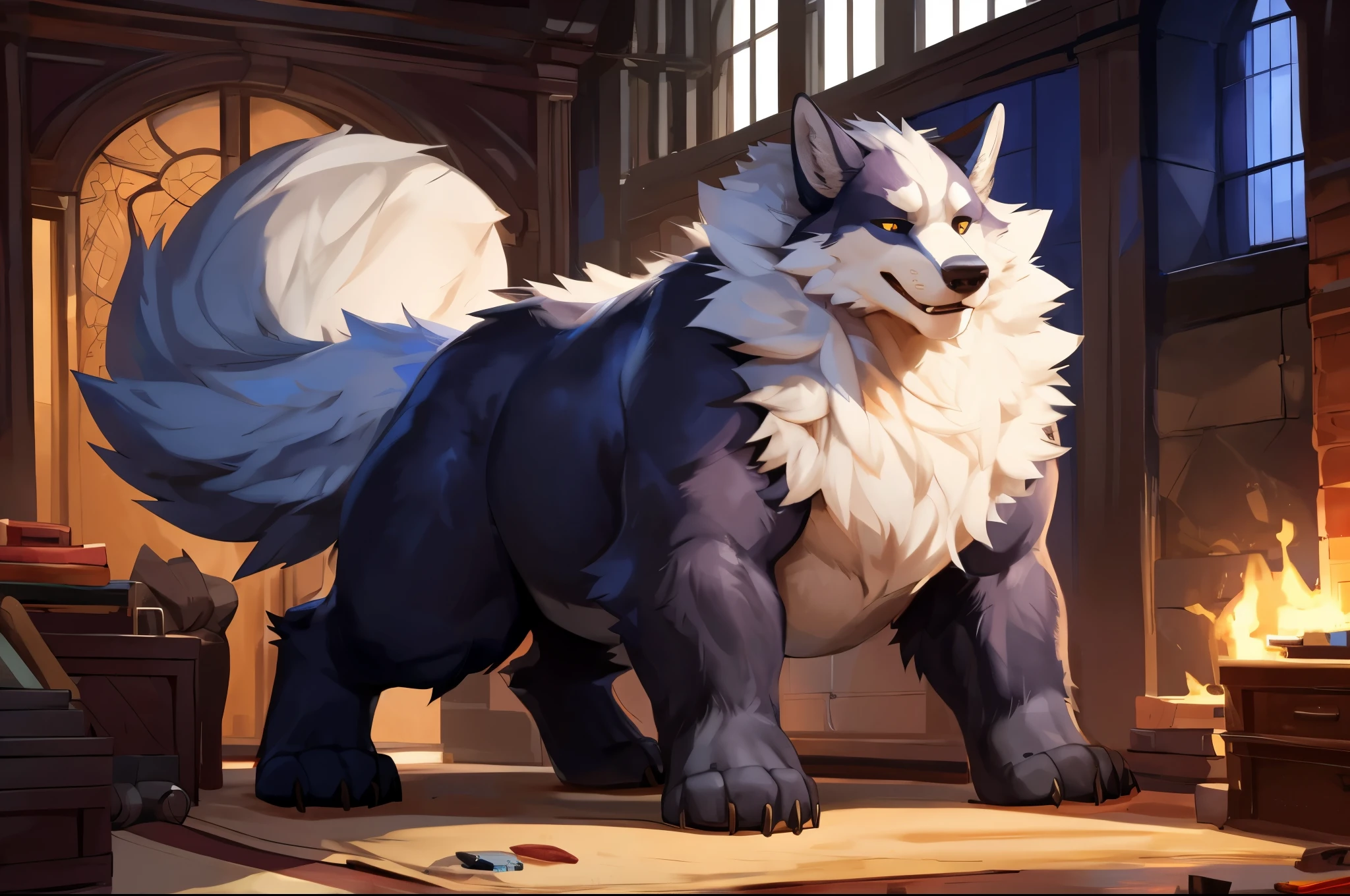 4k ultra quality, 4k full body view,(ultra high detailed body), wolf, detailed body,by mystikfox61, by glitter trap boy,feral paws, by bebebebebe,by morethreedee, by seibear,(thick thigh),(chubby thigh),thicc thigh,thick legs,chubby legs,thicc legs,massive butt,enomorous thigh,massive thigh,massive legs,thick lower legs,wide legs,(detailed thigh),(wide thigh),fluffy belly,furry belly,sharp nails,((sfw)),(ultra detailed face),detailed eyes,big tail,fluffy tail,(detailed tail),enomorous tail,bigger tail,huge tail,volumetric light,big lower belly,big paws,(thick paws),fluffy paws,furry paws,enomorous paws,animal focus, beast,standing,(bigger lower body),strong lower body,(long legs),front view,macro,giga,master works, super fine, 4k resolution, high quality, movie lighting, high picture detail,dark fantasy,beast creature,illusory engine, Masterpiece,shiny fur, ((((huge sheath anatomy, huge balls, hyper balls, feral)))), exposed tip