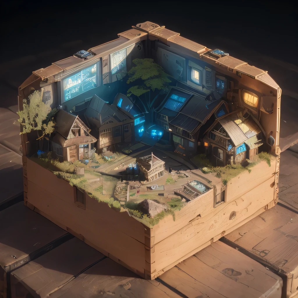6598年Mars realistic model, (split ends, original photo, best quality, masterpiece:1.4),Steampunk Cyberpunk 6820 City,(CyberpunkMars light:1.3), Mars (related to land),(in a small nature box:1.3),Isometric, small nature, landscape on foundation,landscape,