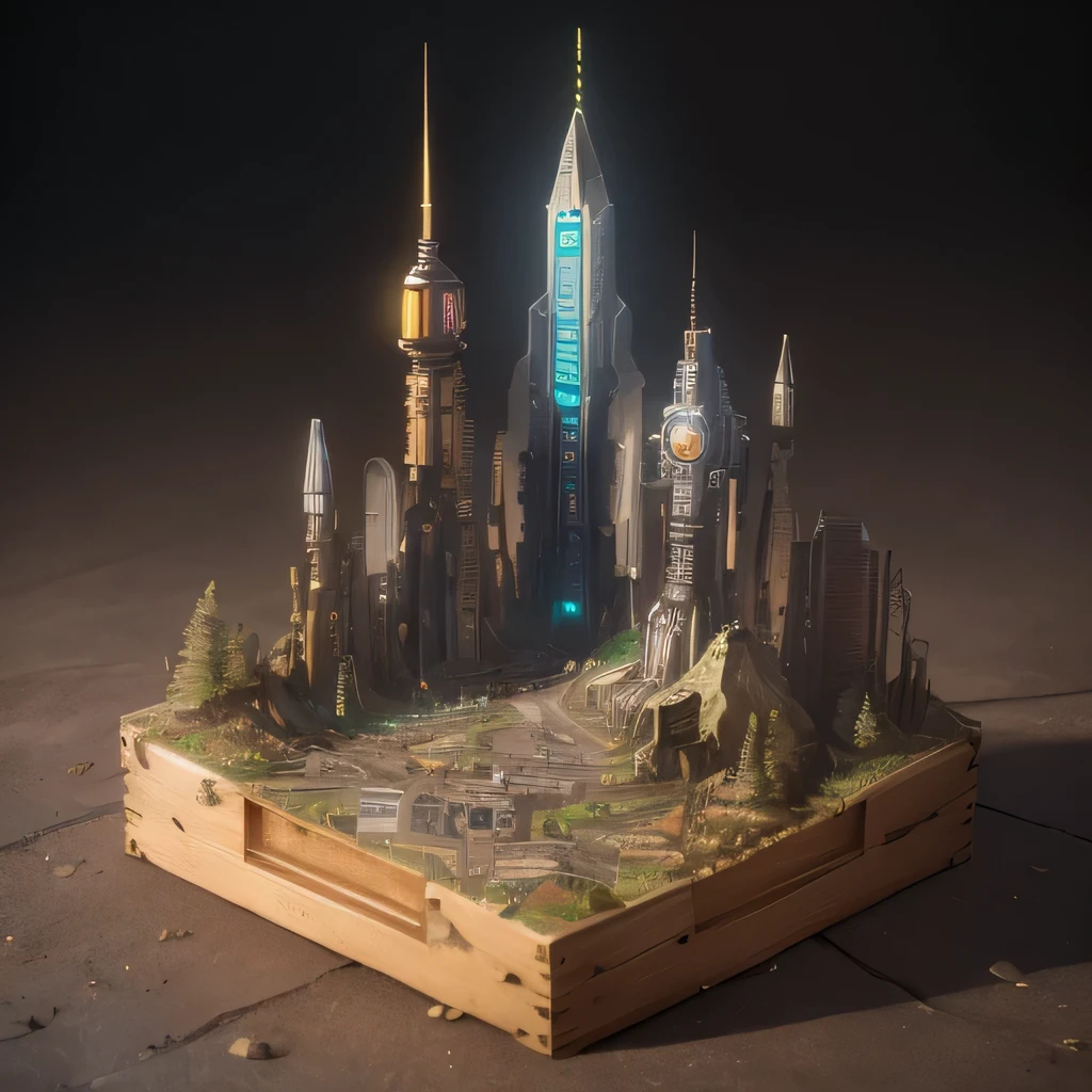 6598年Mars realistic model, (split ends, original photo, best quality, masterpiece:1.4),Steampunk Cyberpunk 6820 City,(CyberpunkMars light:1.3), Mars (related to land),(in a small nature box:1.3),Isometric, small nature, landscape on foundation,landscape,