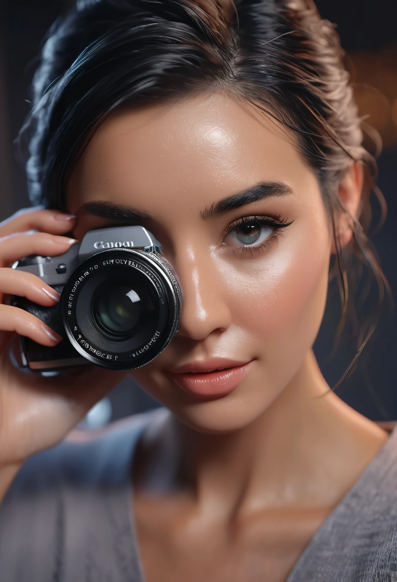 modelo 3d de (ah, mulher) unreal engine 5 4k rendering volumetric lighting by greg rutkowski trends in artstation cgsociety rendered in cinema4D octane redshift blender cycles 8K 3HD photorealistic cinematic dramatic studio lighting highly detailed concept oil painting depth field blur soft focus shallow dof color scheme black and white contrast wide style realistic intricate portrait photography with canon closeup 35mm f2 camera.8 lentes ricas, cores vivas e vibrantes, High definition, filme colorido pastel, grain, fundo poligonal baixo, bokeh