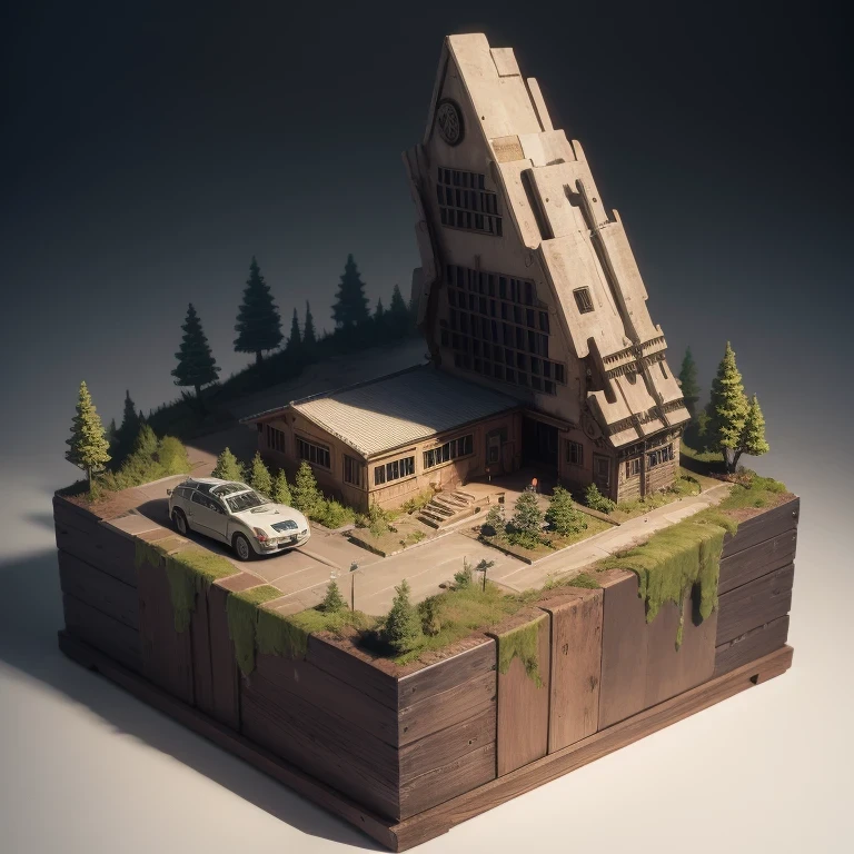 6598年Mars realistic model, (split ends, original photo, best quality, masterpiece:1.4),Steampunk Cyberpunk 6820 City,(CyberpunkMars light:1.3), Mars (related to land),(in a small nature box:1.3),Isometric, small nature, landscape on foundation,landscape,