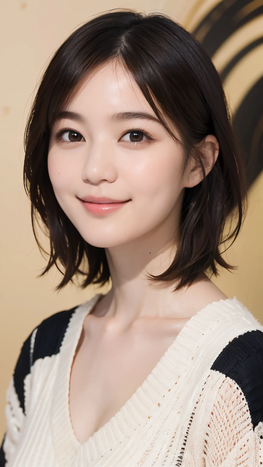 178 Short hair, 20 year old woman, gentle smile, (Abstract background:1.46)
