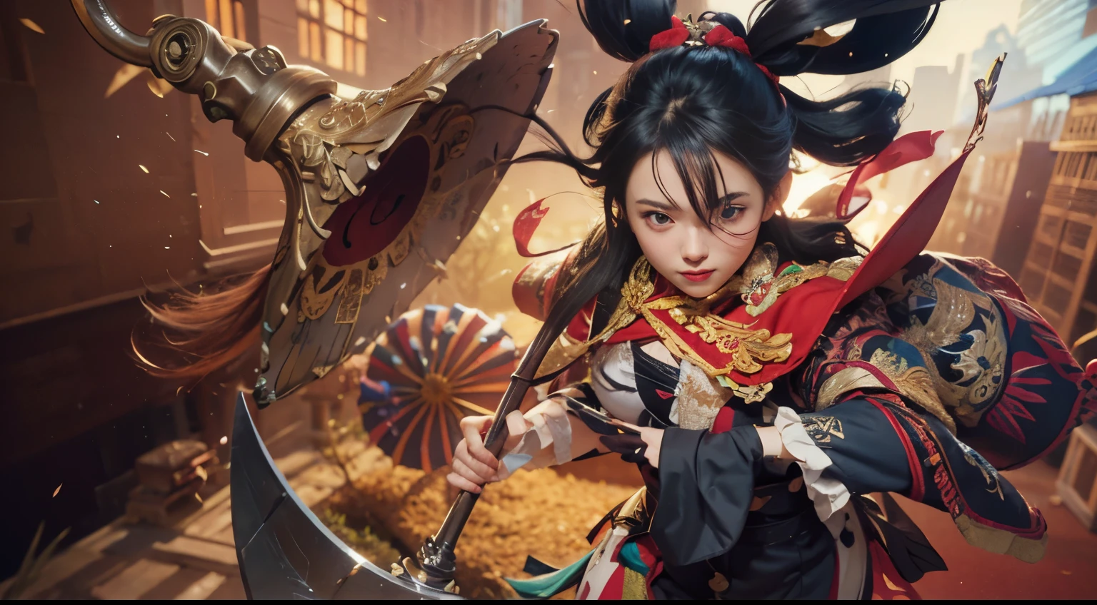 Anime girl with a big hat and a big scythe, Onmyoji detailed art, Onmyoji, Onmyoji portrait, East project official artwork, official artwork, East character, high detailed official artwork, official art, East project, East, maplestory character art, key art, anime style digital art, anime style 4k