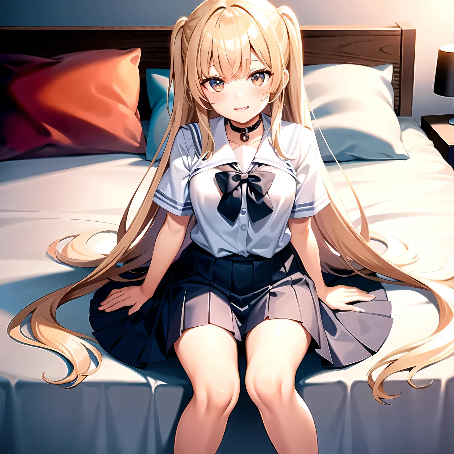 ((Masterpiece)), ((Best quality)), ((high definition 4k |)), (()), , bshoulders, (Thin legs), (Backstory, ((on bedroom)), details in the environment,, Face the lens,full bodyesbian,nudegirl ,Lie down in bed,seductiv,,Superskirt,underdressing,pantiess,Raped,Accurate depiction of the human body
