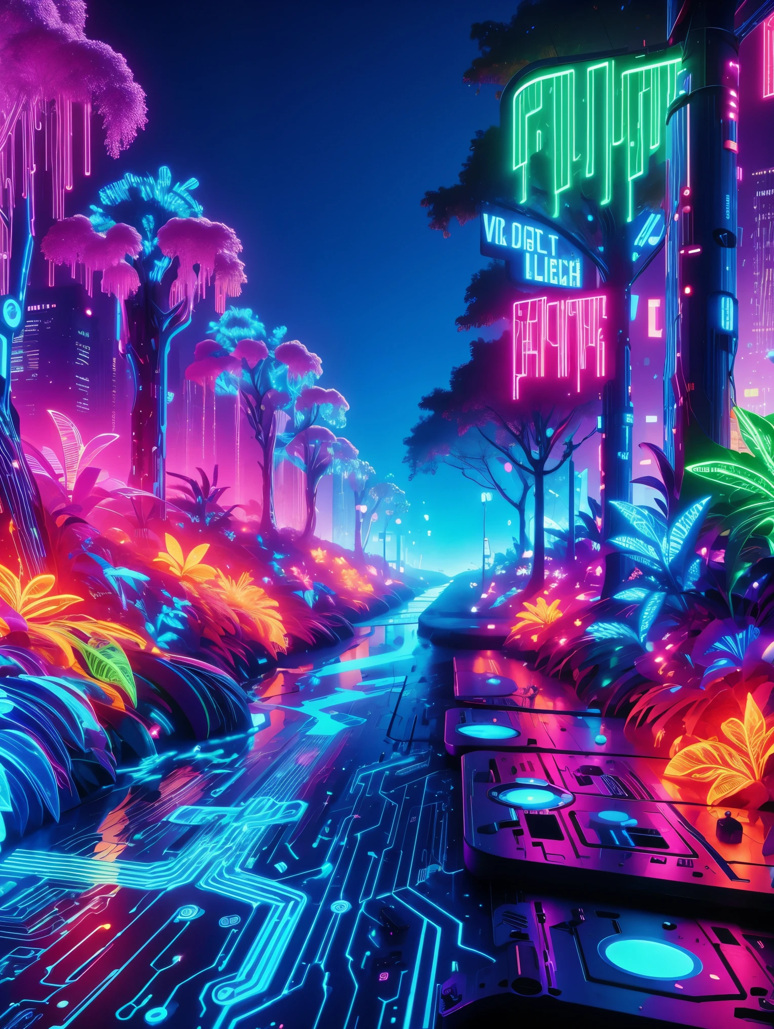 (Neon lights),circuit boards,science and technology,science fiction,Color symbols,hologram,((ground vehicle)),Gurwitz style artwork,Neon lights,(UHD, masterpiece, ccurate, anatomically correct, textured skin, super detail, high details, award winning, best quality, 8k)